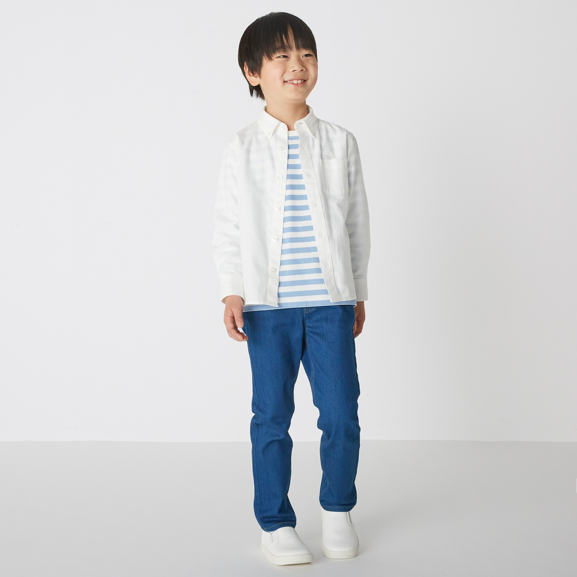 ストレッチデニムスリムフィットパンツファスナー無し（キッズ１１０ー１３０ｃｍ）