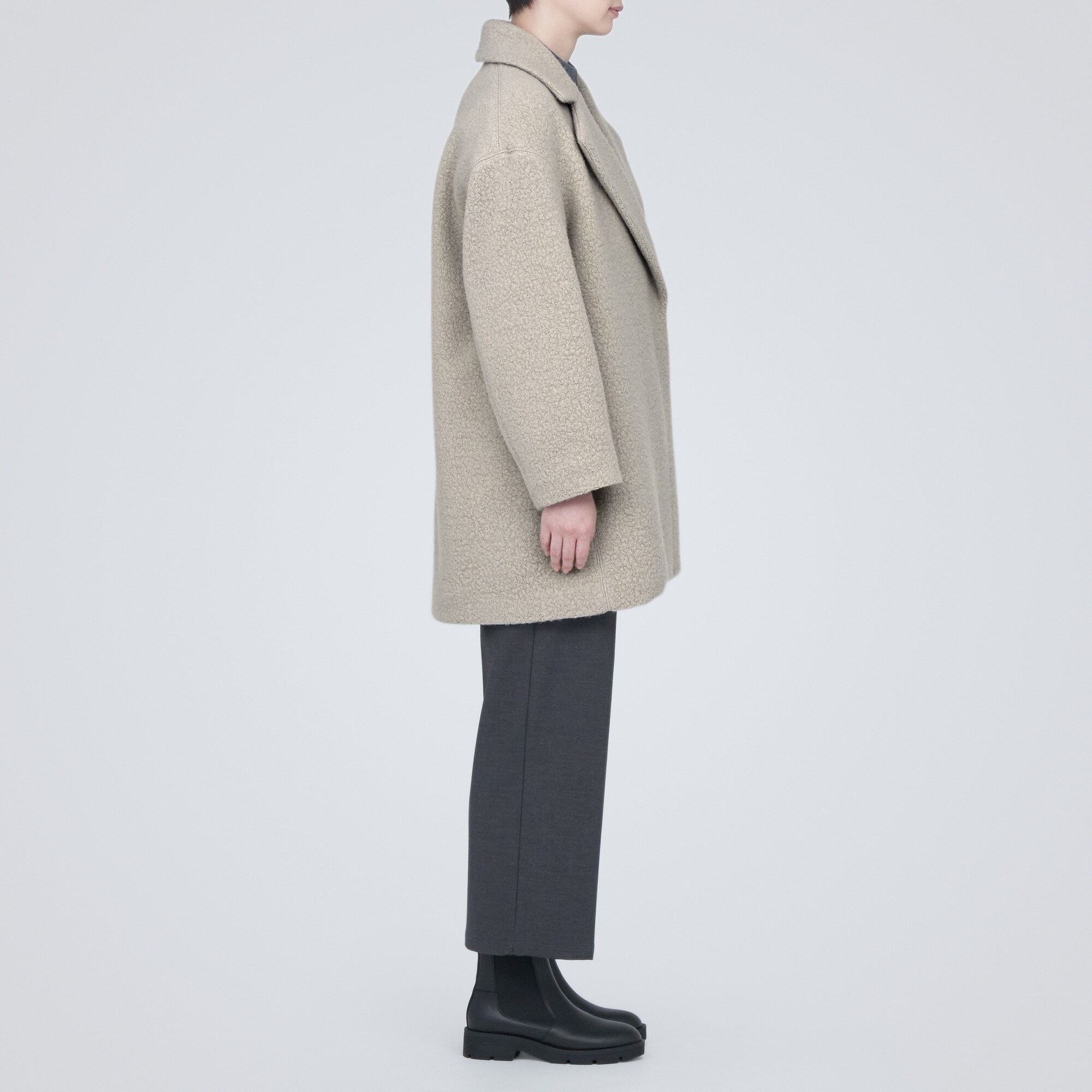 再生ウール混ボアコート（婦人）