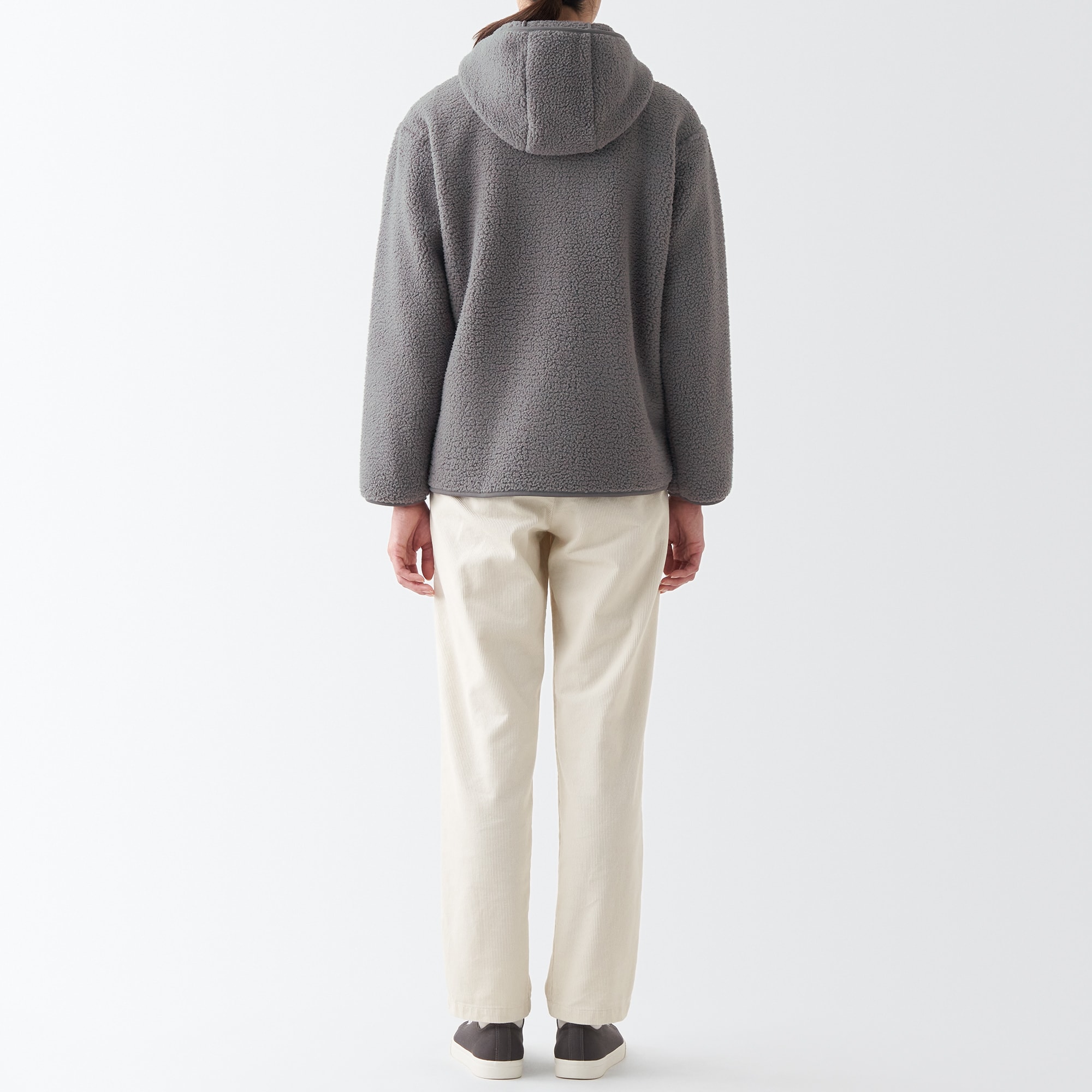 再生ポリエステルボアフリースパーカー