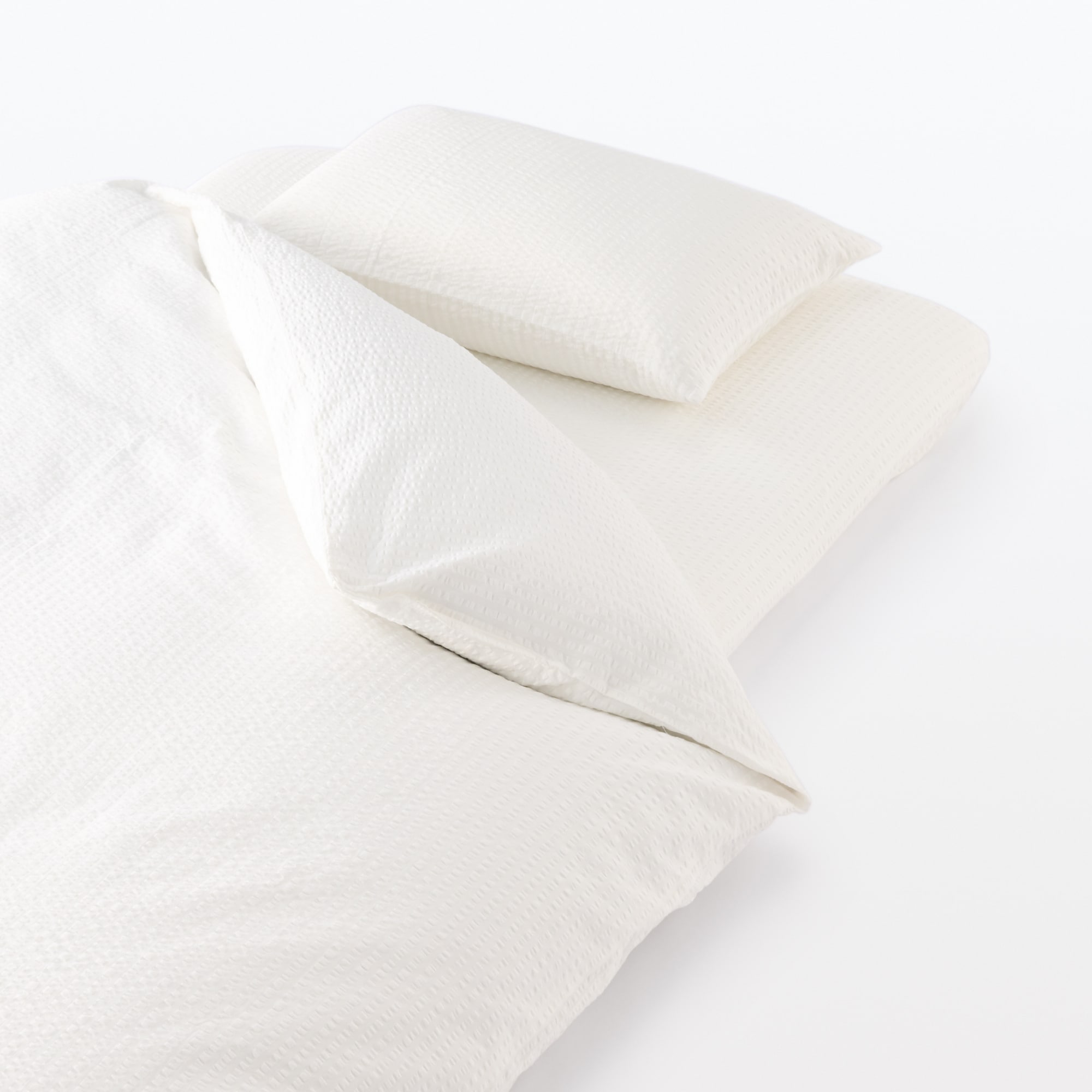 アフリカコットン　サッカー織　敷ふとんシーツ・Ｓ　兼浅型ボックスシーツ