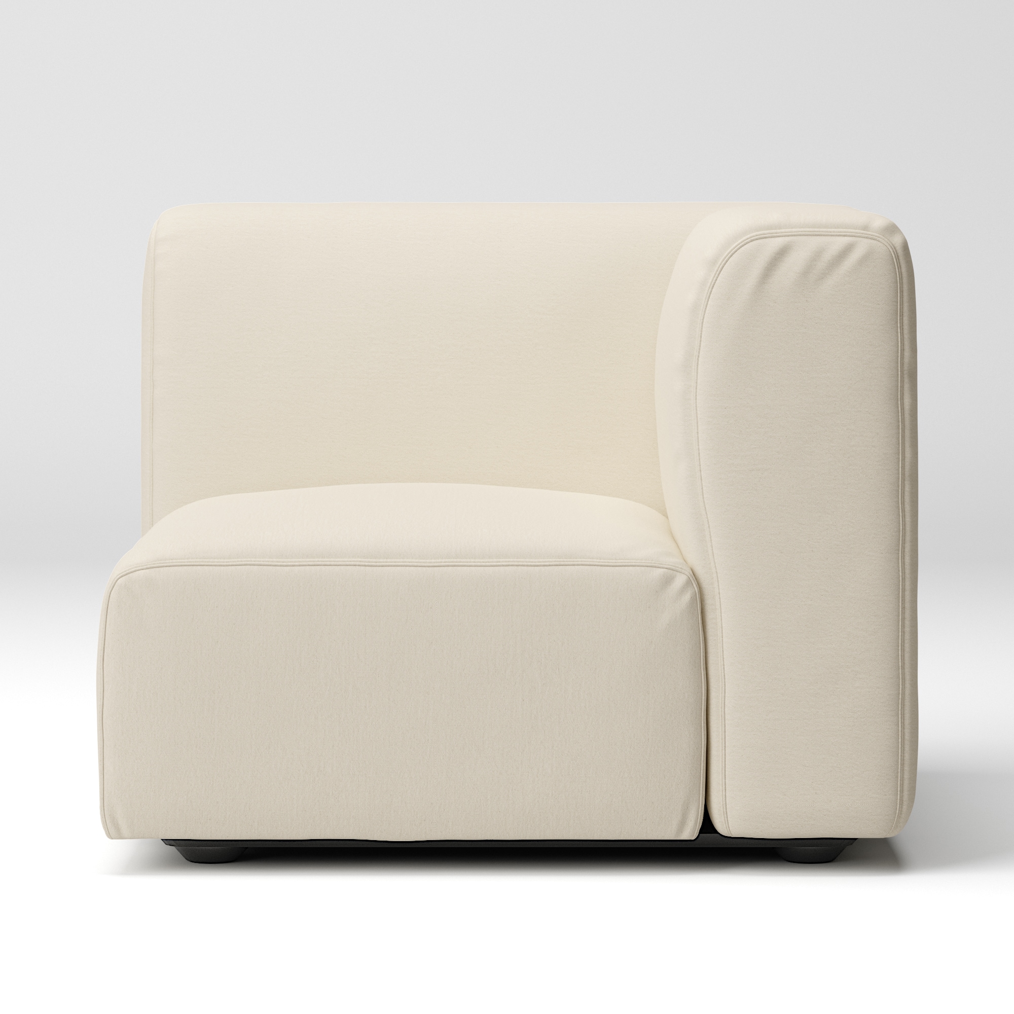 【カバー】洗いざらしの綿帆布ユニットソファアーム付・小用カバー／生成