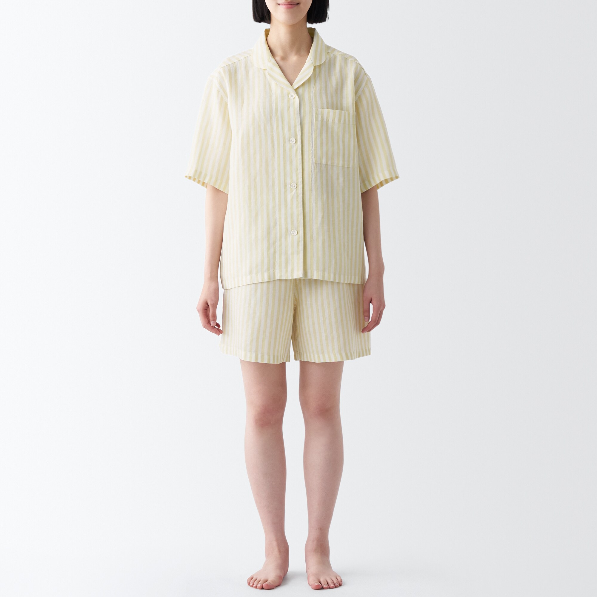 天然由来の接触冷感　リヨセル麻半袖パジャマ