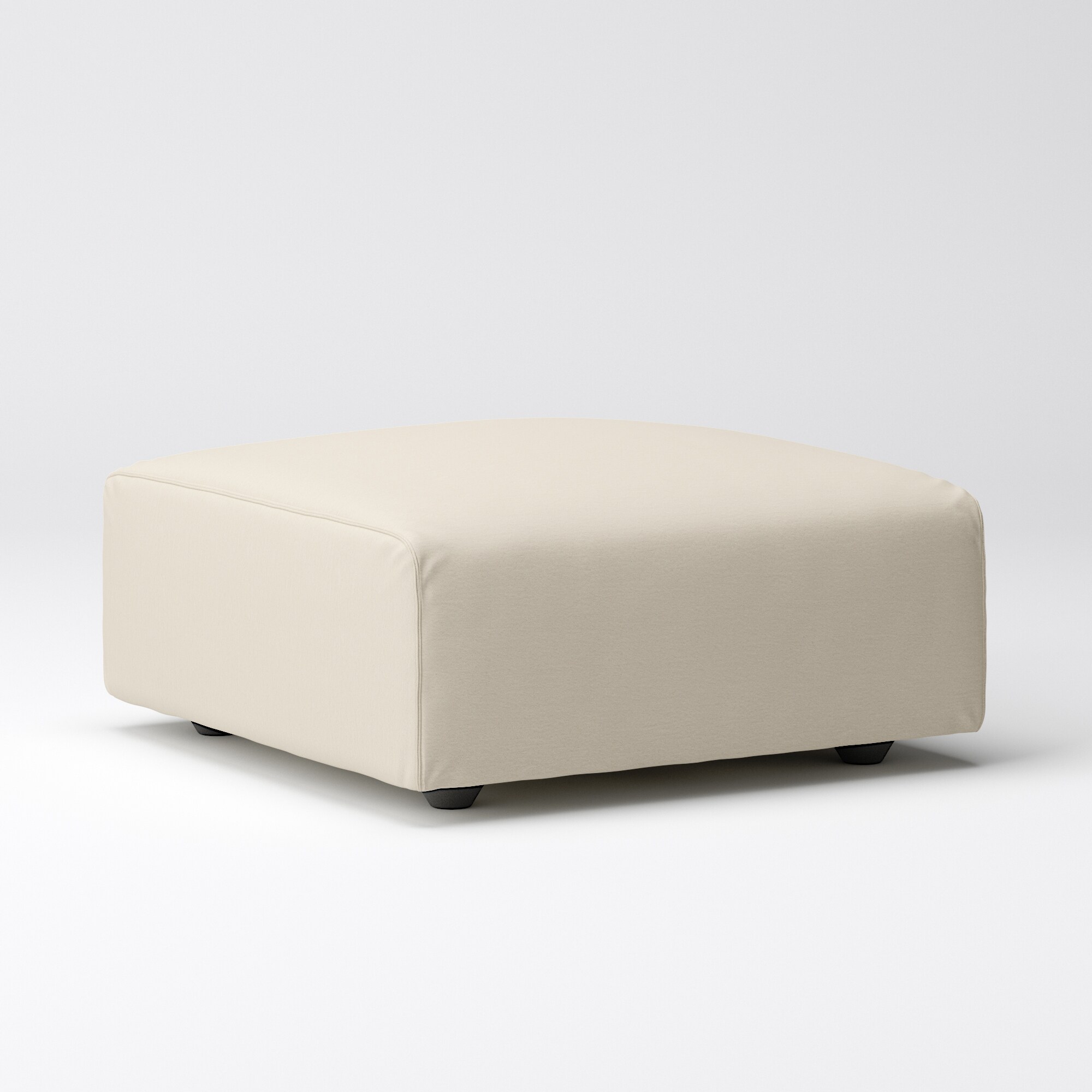 【カバー】洗いざらしの綿帆布ユニットソファオットマン・大・幅７７ｃｍ用カバー／生成