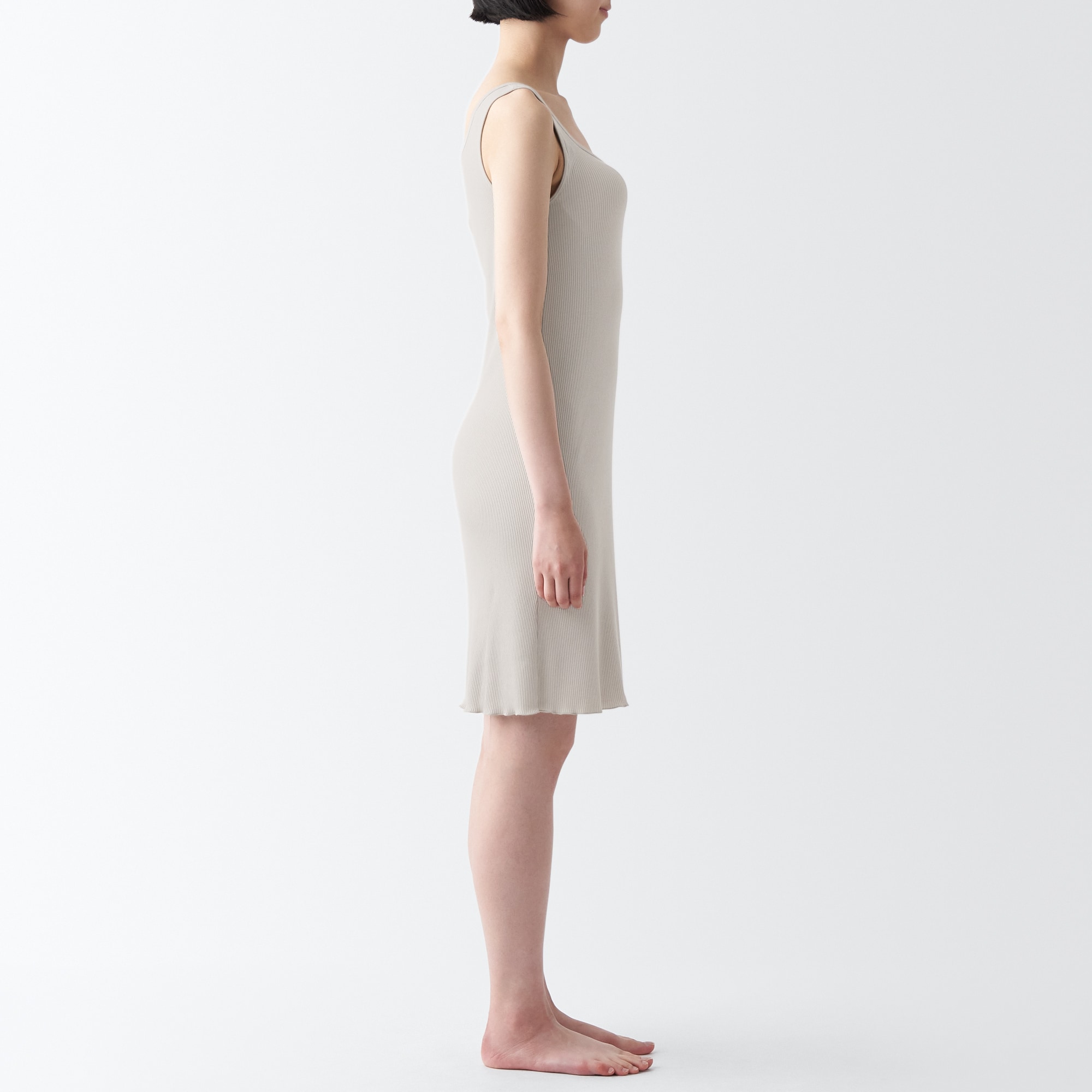 なめらかリブブラタンクトップワンピース