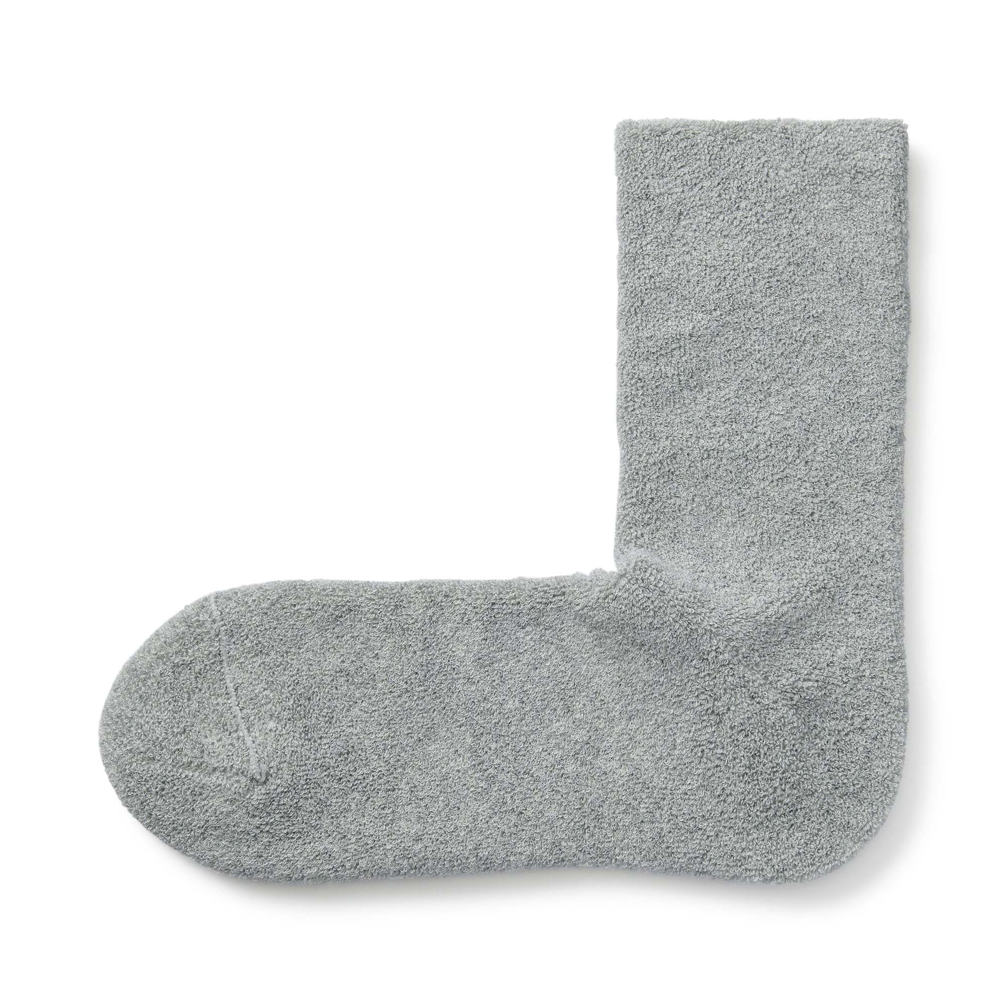 足なり直角　履き口やわらか　両面パイル編み　ルームソックス