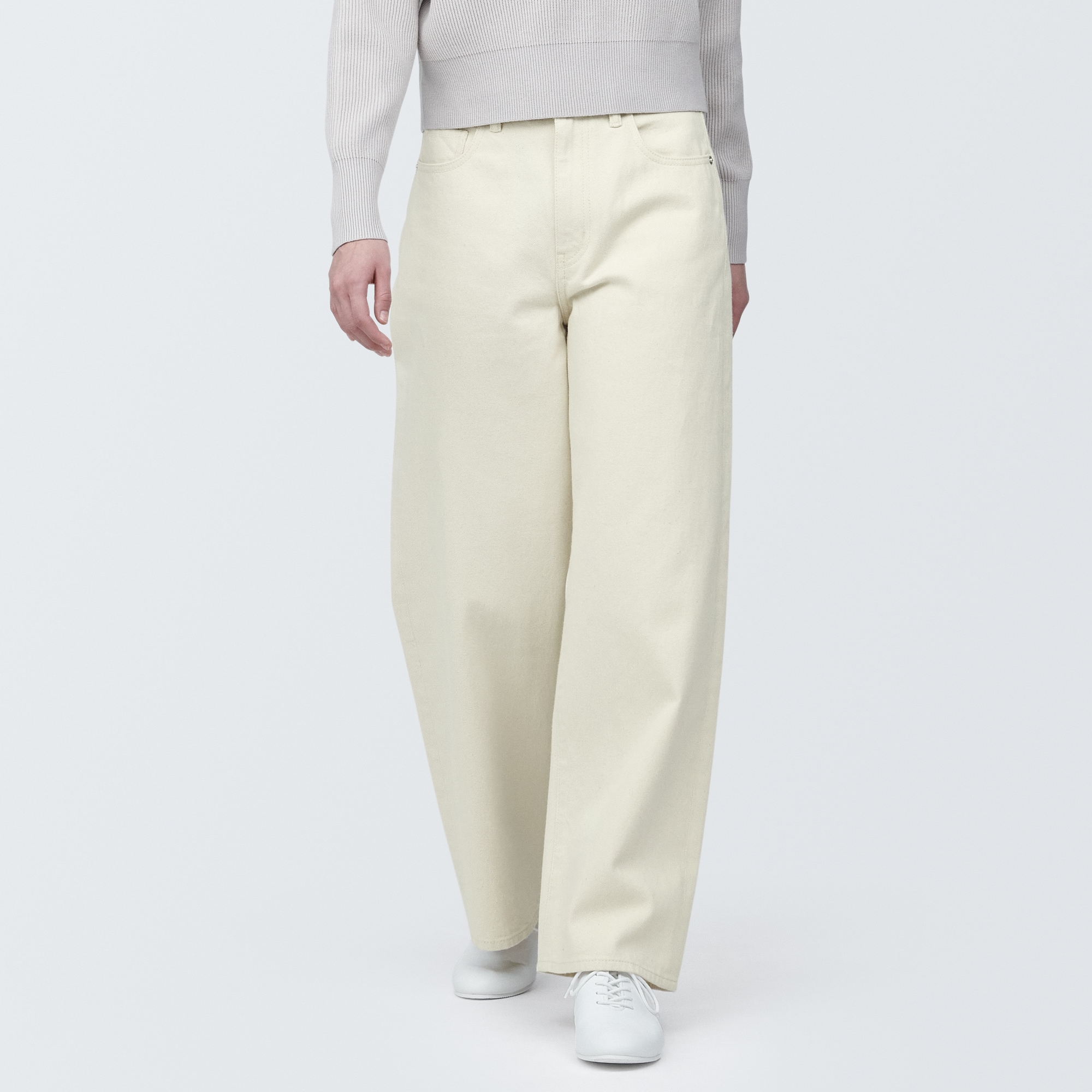 婦人　デニムワイドバギーパンツ（股下７２ｃｍ）