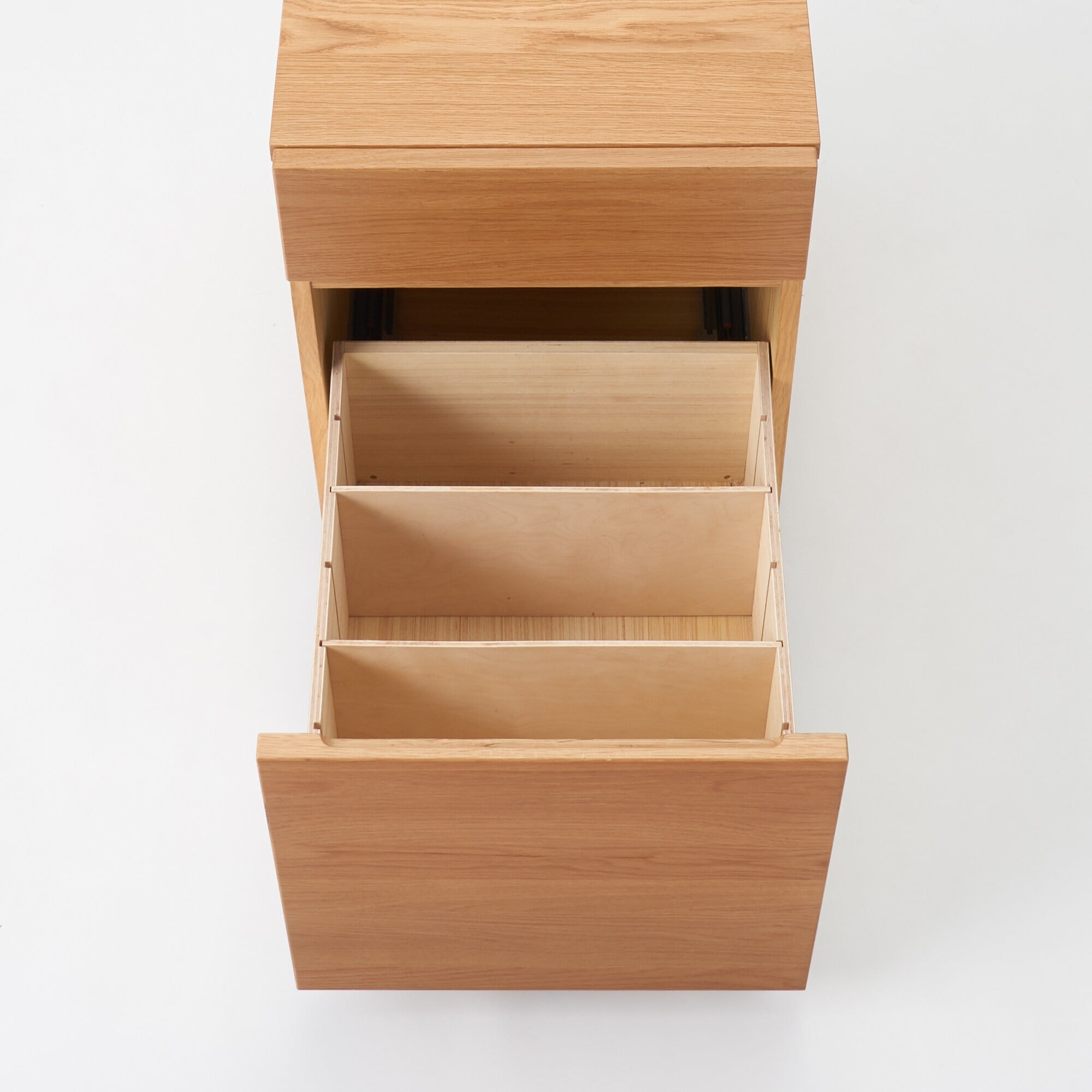 木製デスクキャビネット　オーク材突板