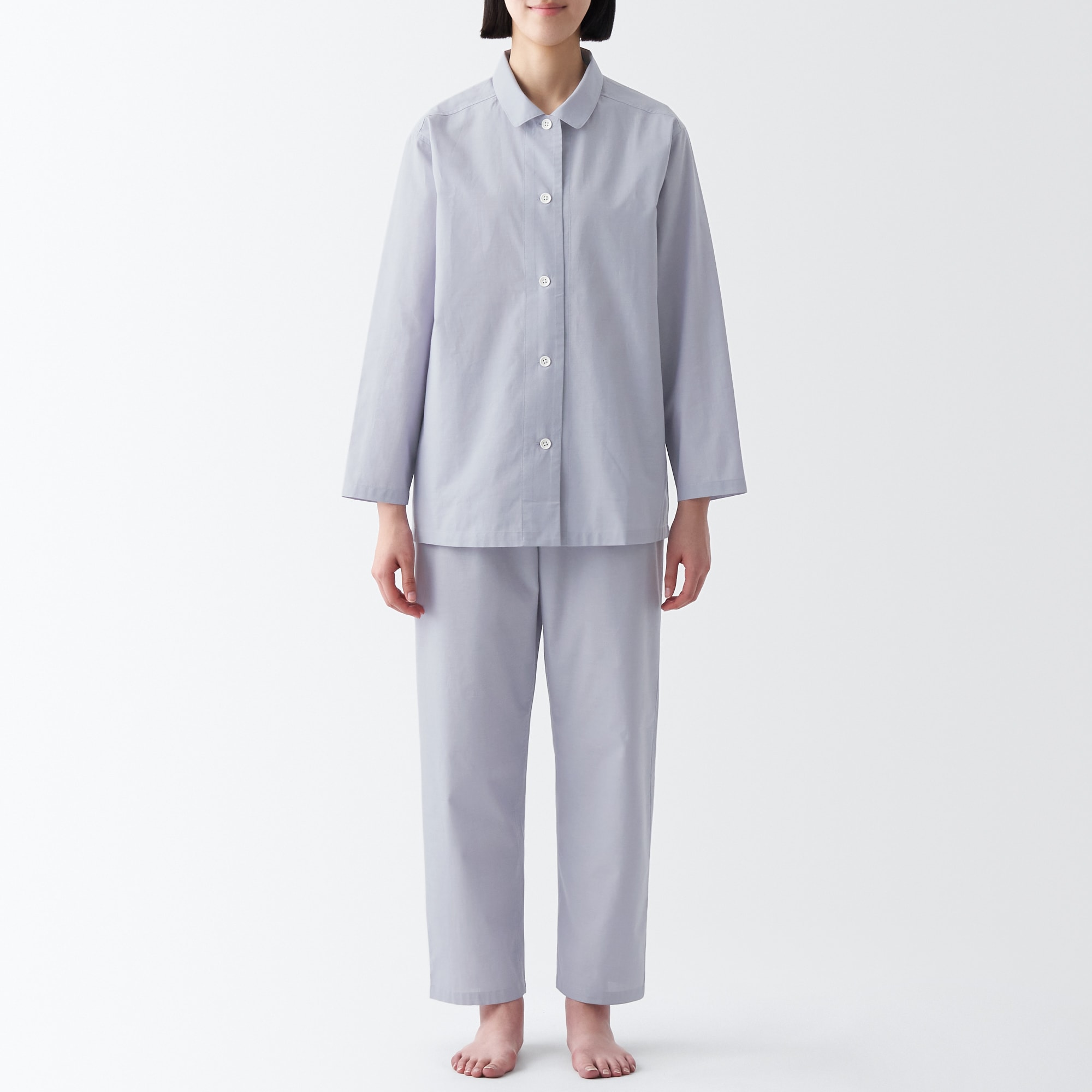 【年中着られる定番】綿ブロード　長袖パジャマ