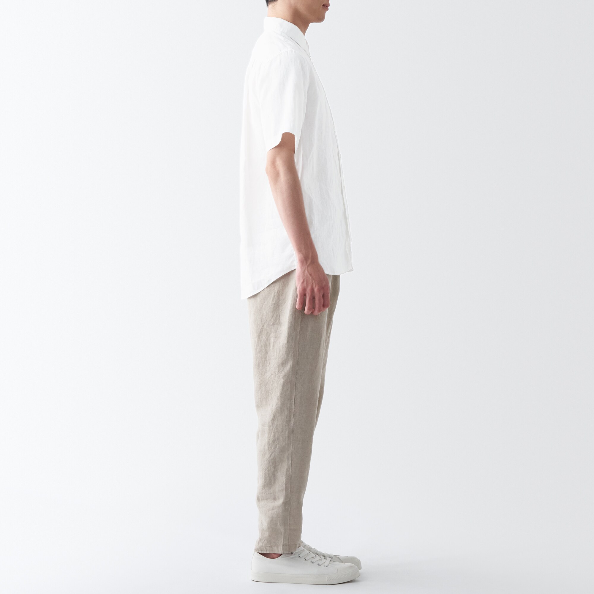 ヘンプ洗いざらし半袖シャツ