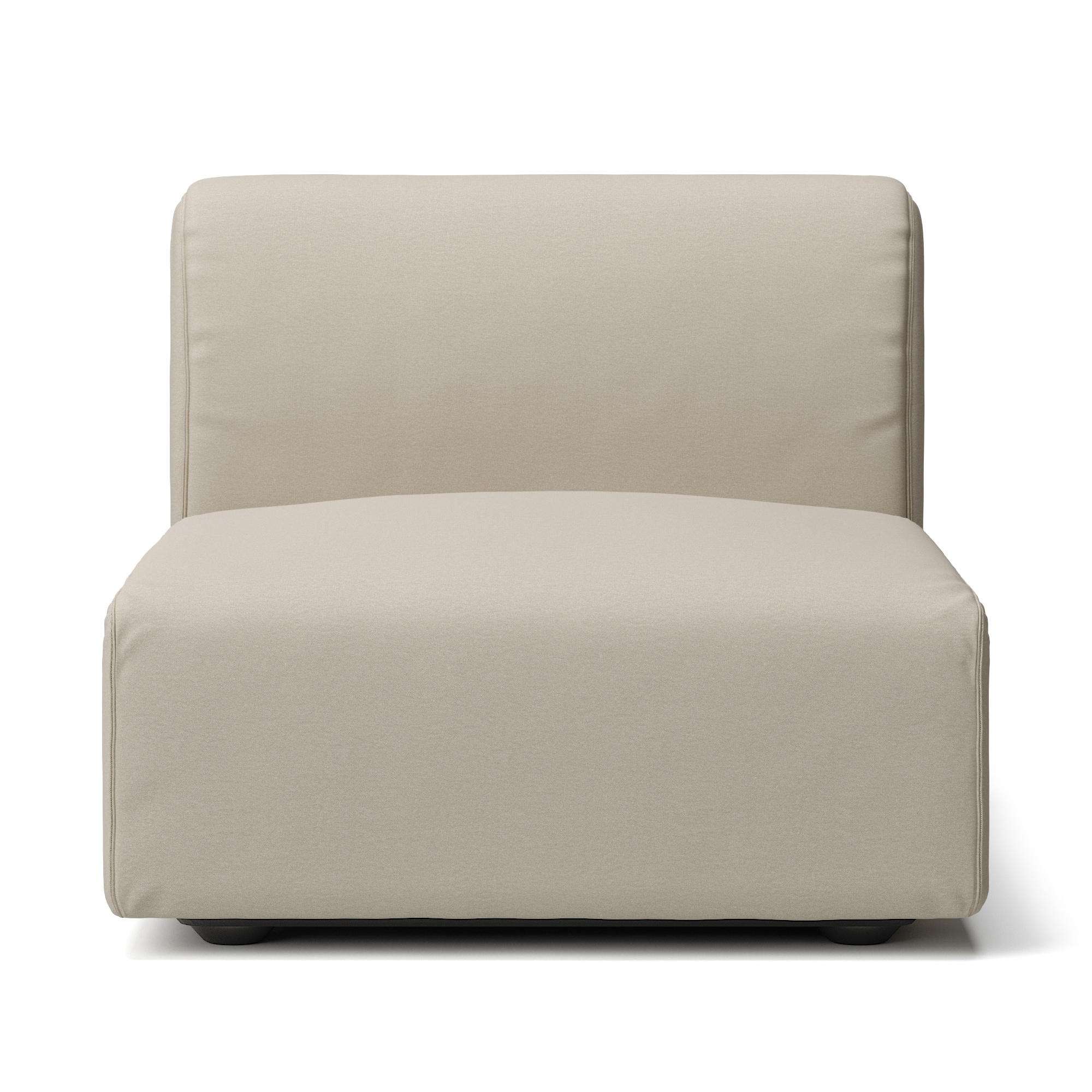 【カバー】洗いざらしの綿帆布ユニットソファアームレス・大・幅７７ｃｍ用カバー／生成