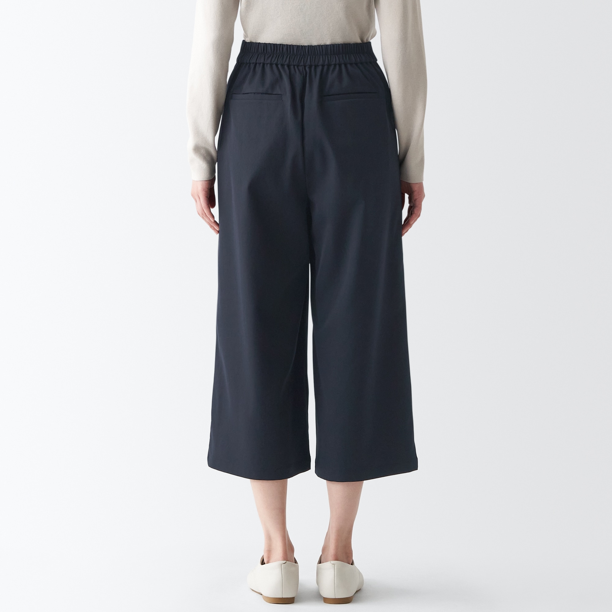 再生ポリエステルクロップドパンツ