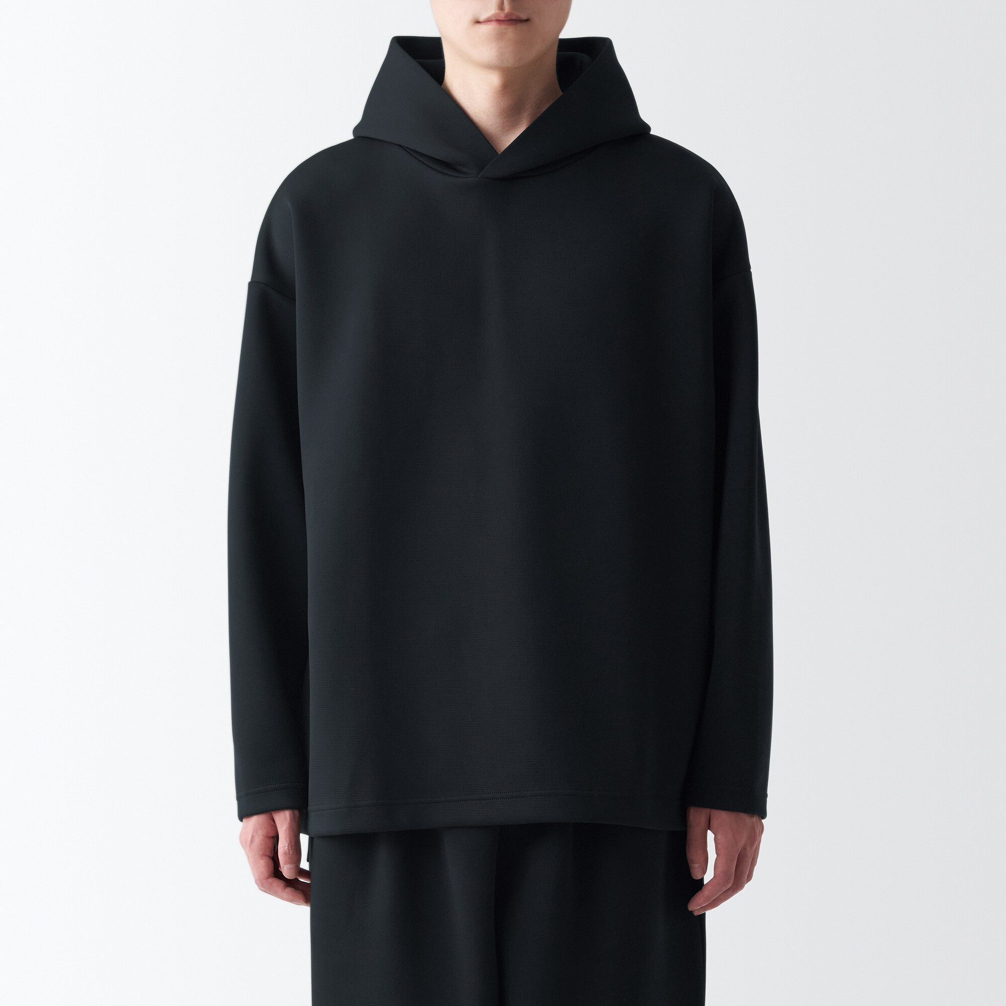 二重編みスウェットプルパーカー