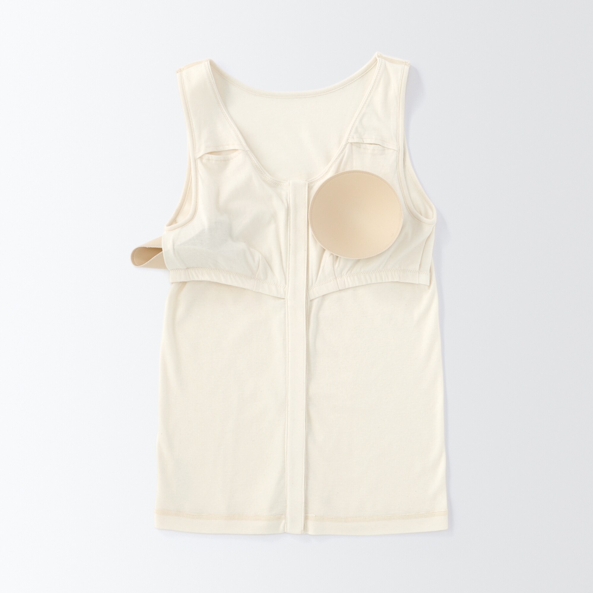 無染色前開きカップ入りタンクトップ