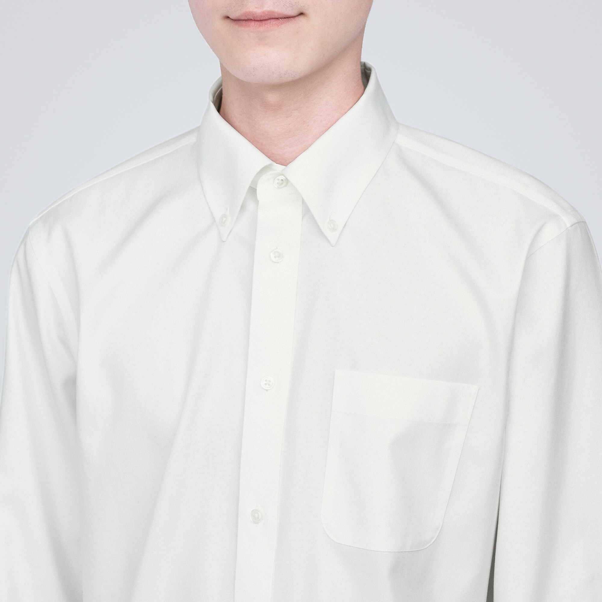 ノンアイロンビジネスボタンダウン長袖シャツ