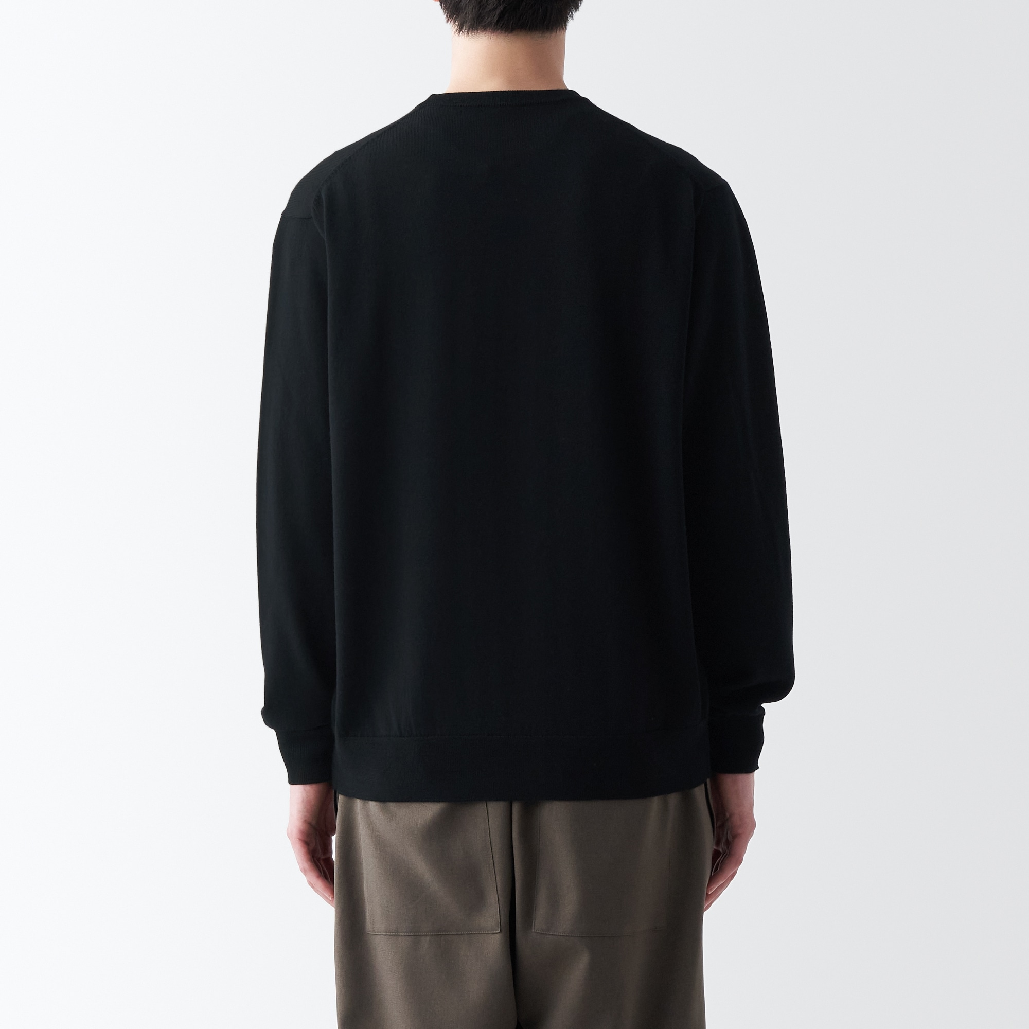 洗えるウールハイゲージクルーネックセーター