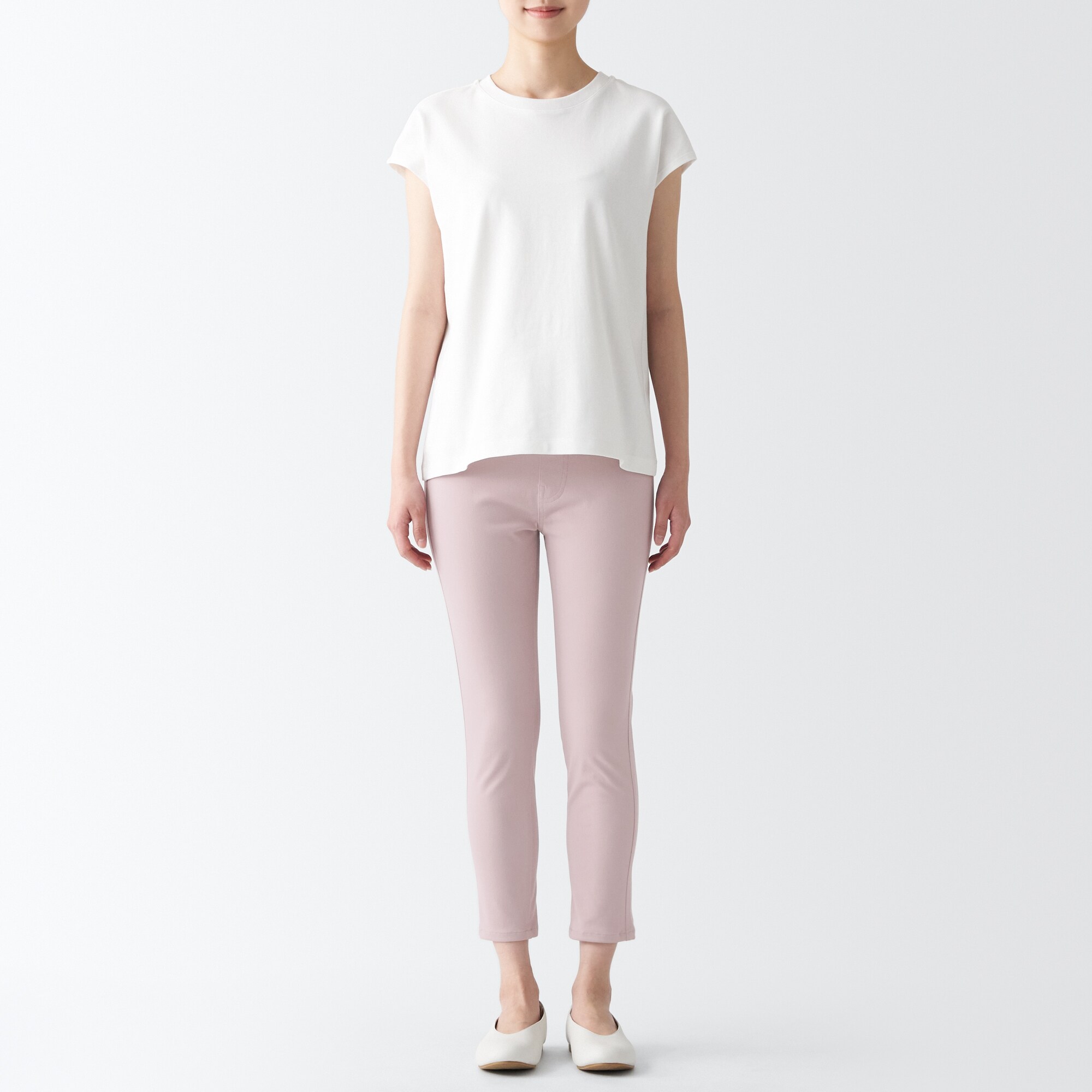 涼感ストレッチクロップドレギンスパンツ