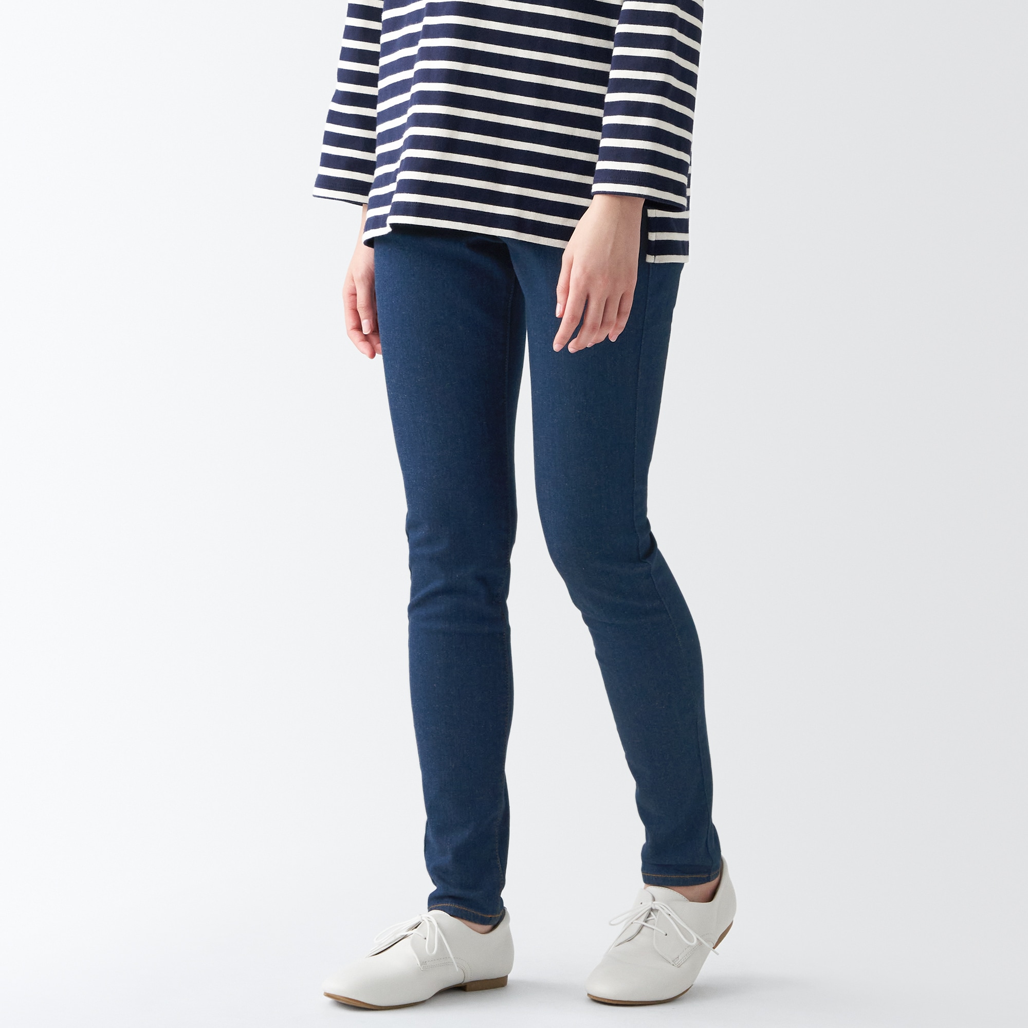 【スキニー】スーパーストレッチデニムスキニーパンツ（股下７５ｃｍ）ブルー