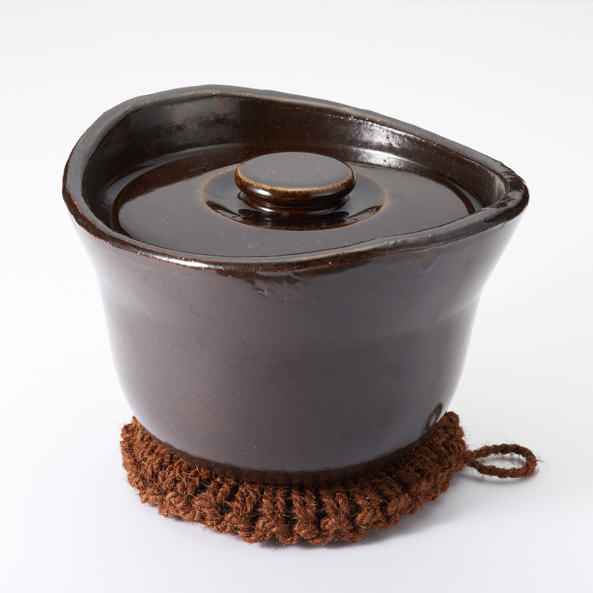 棕櫚の手編み鍋敷き 18cm