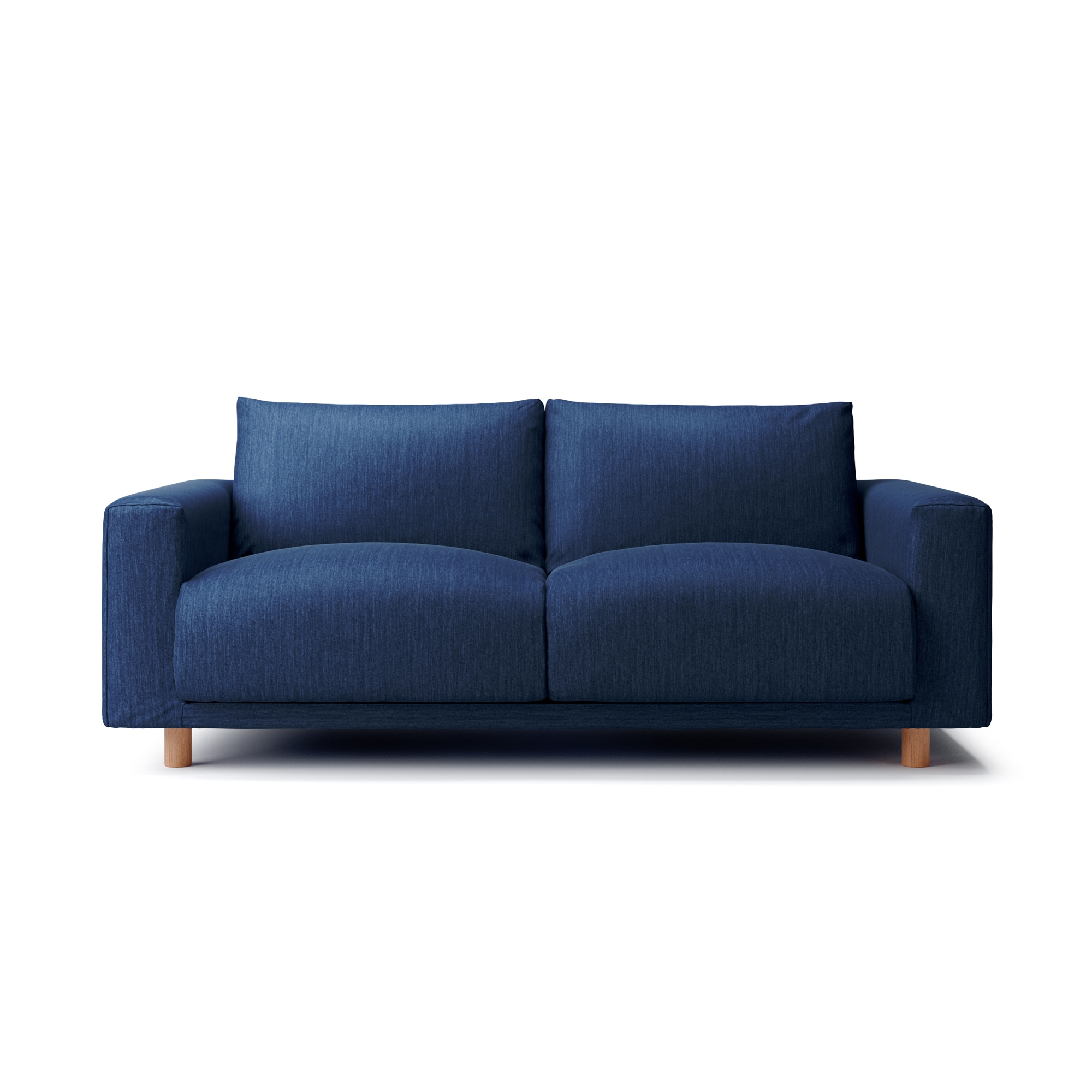 【カバー】綿デニムソファ本体・２．５シーター・フェザー・ポケットコイル用カバー／ブルー