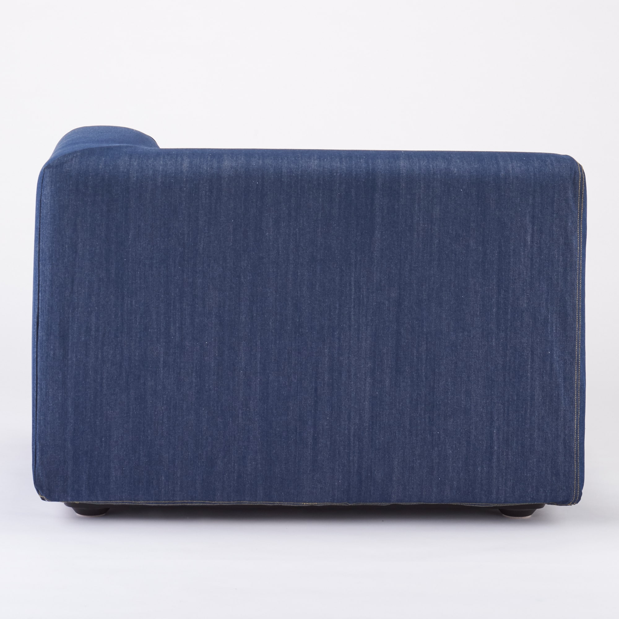 【カバー】綿デニムユニットソファ・ハーフアーム・大（左）用カバー／ネイビー