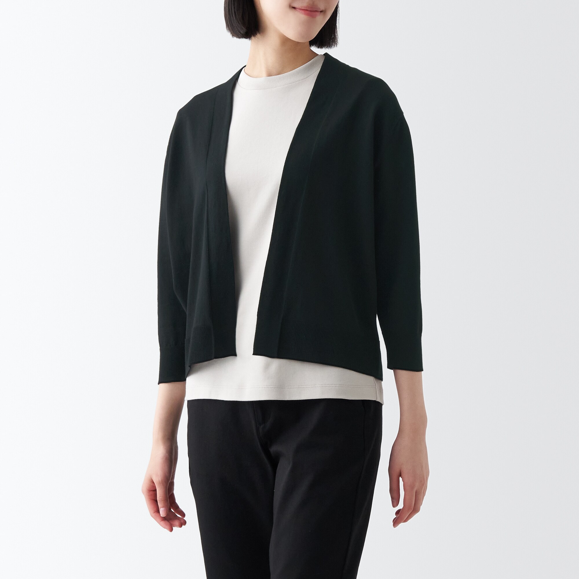 ＵＶカット強撚ショートカーディガン（七分袖）