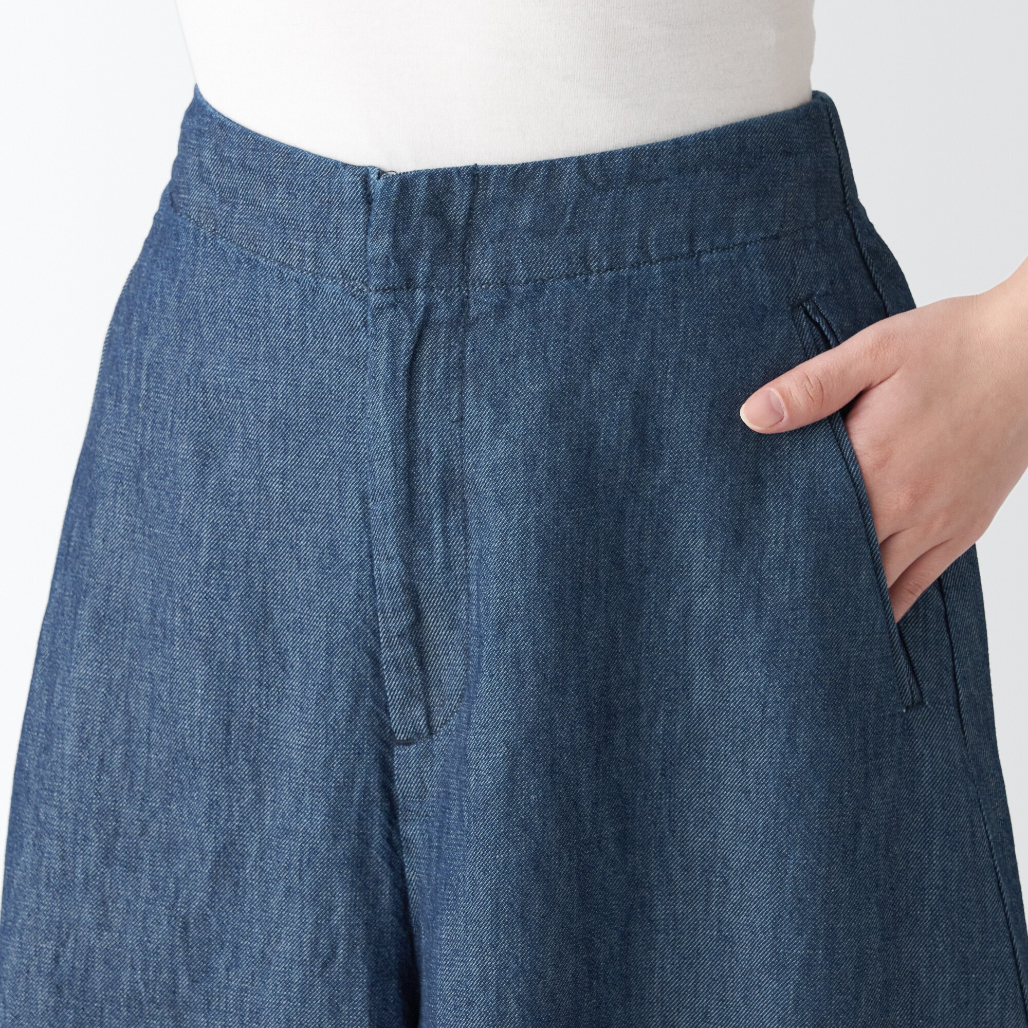 ラミーコットンデニムスカートパンツ（婦人）