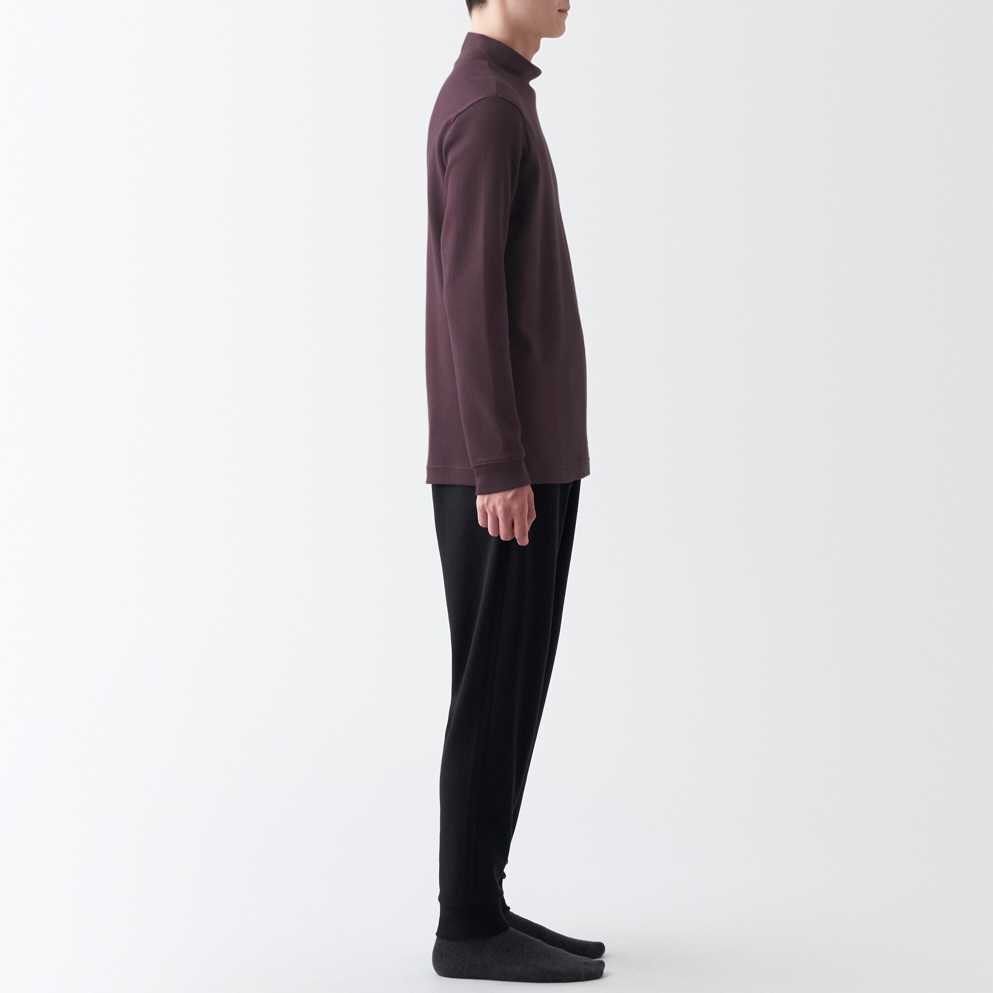 あったか綿　ウール　ハイネック長袖Ｔシャツ