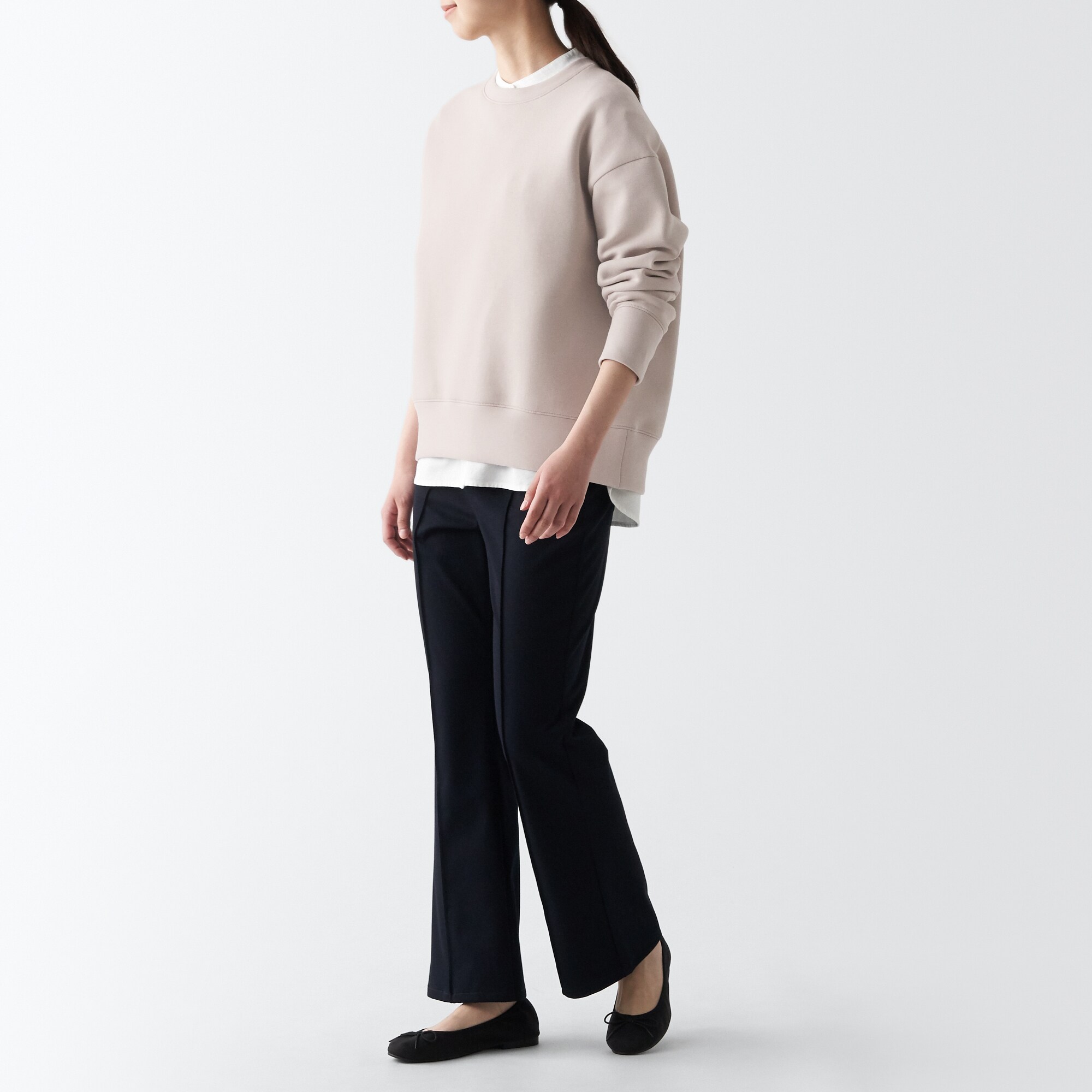 二重編みスウェットシャツ