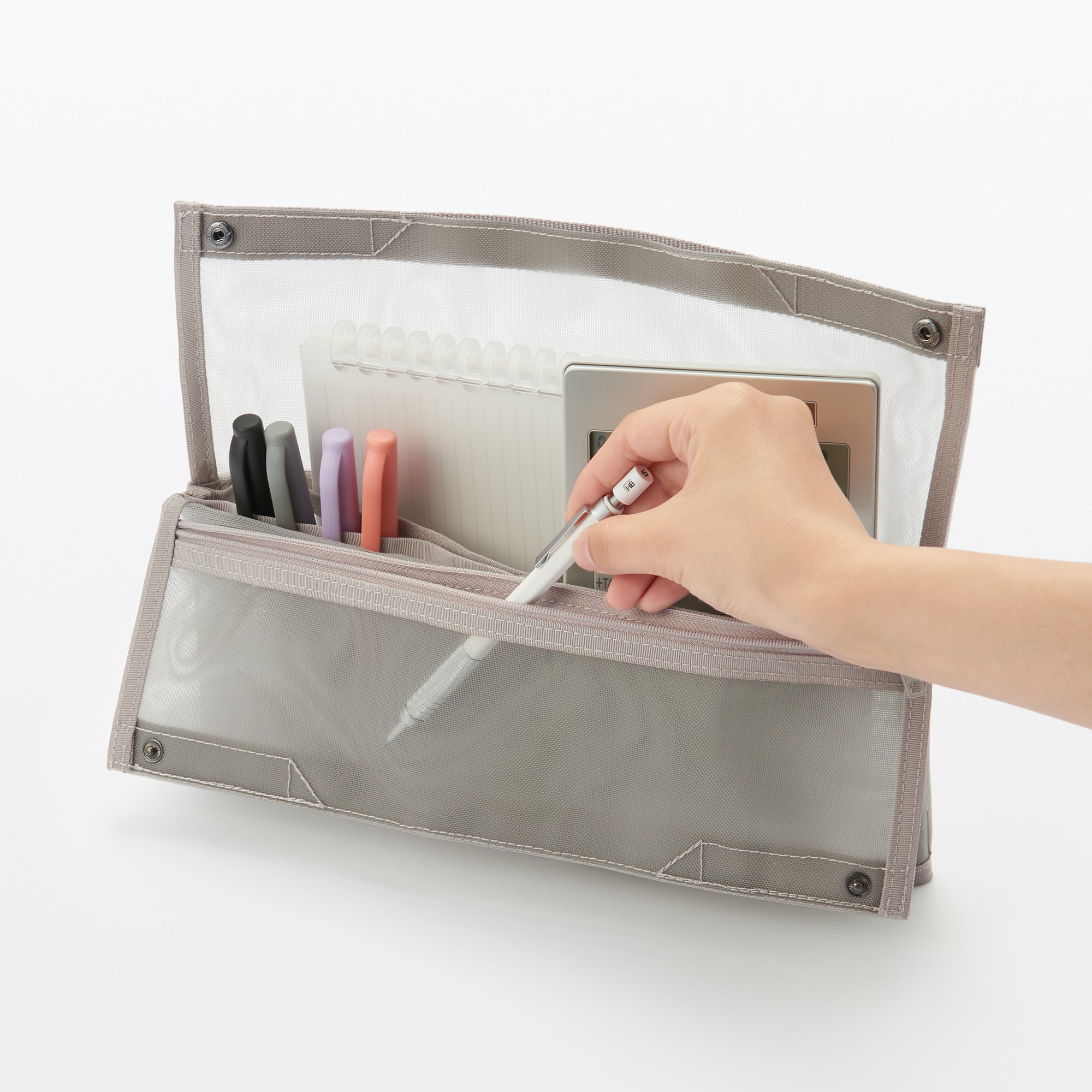 ナイロンメッシュ自立する小物収納ケース　Ｂ５サイズ用