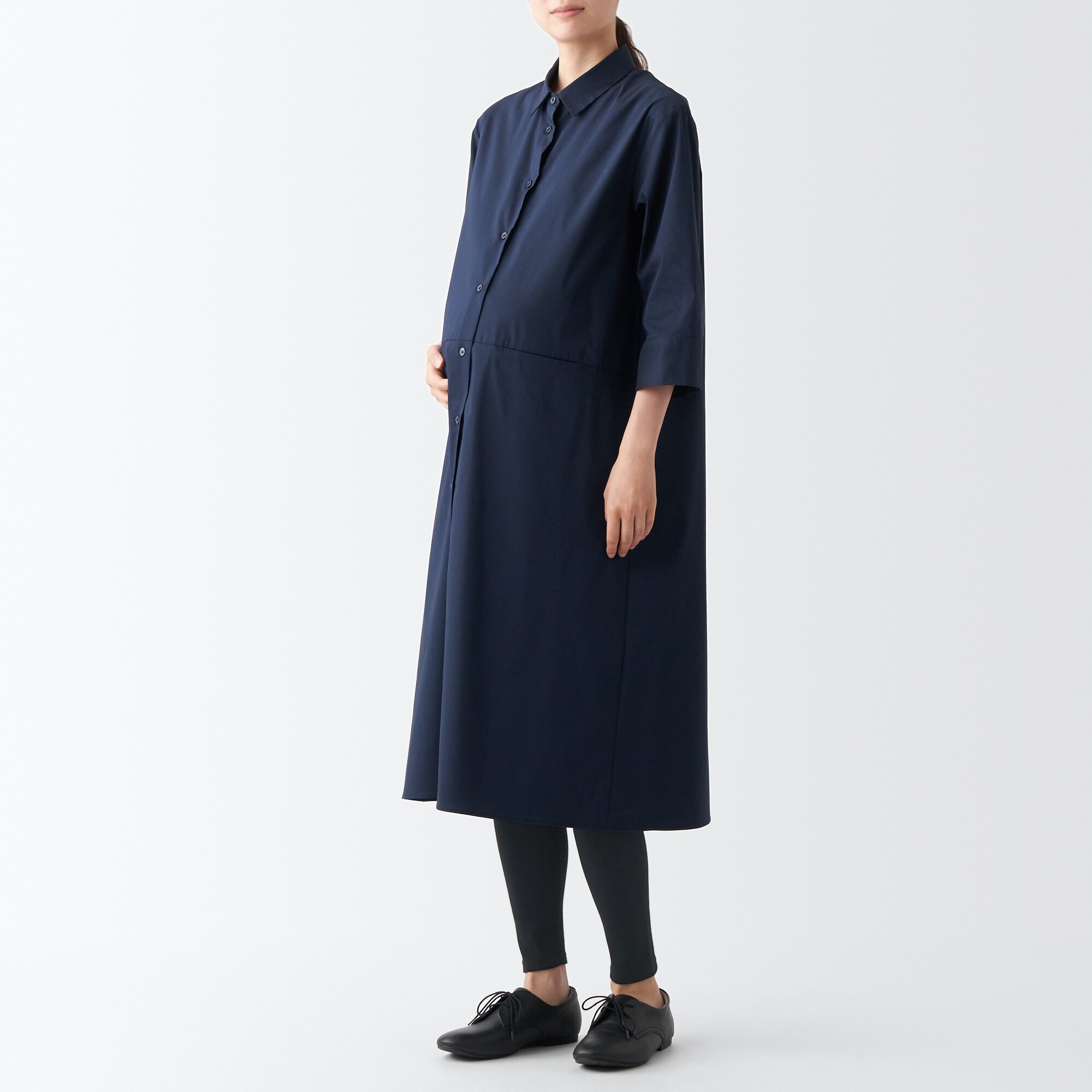 ストレッチリブ編み　腹巻つきレギンス（十分丈）