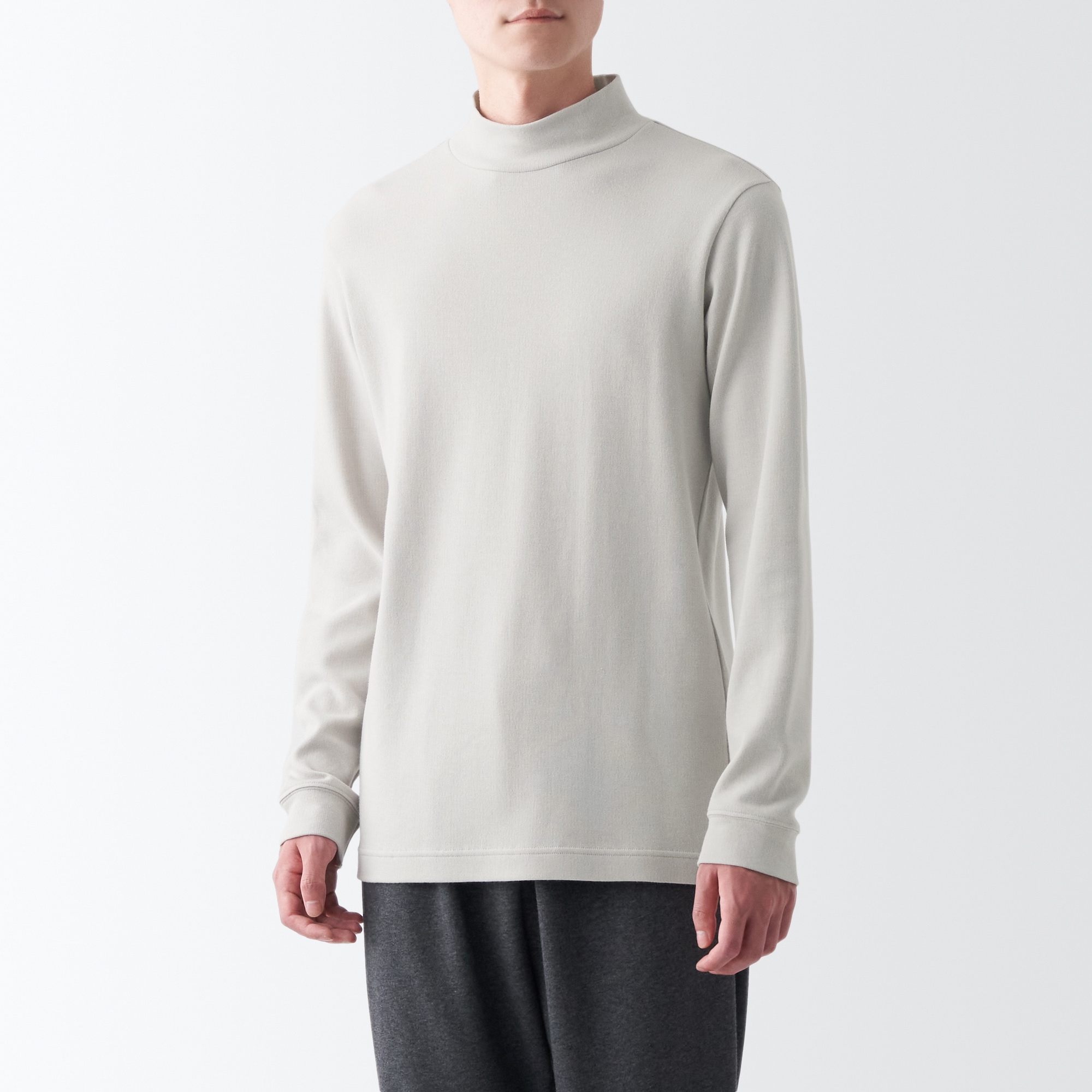 あったか綿　ウール　ハイネック長袖Ｔシャツ