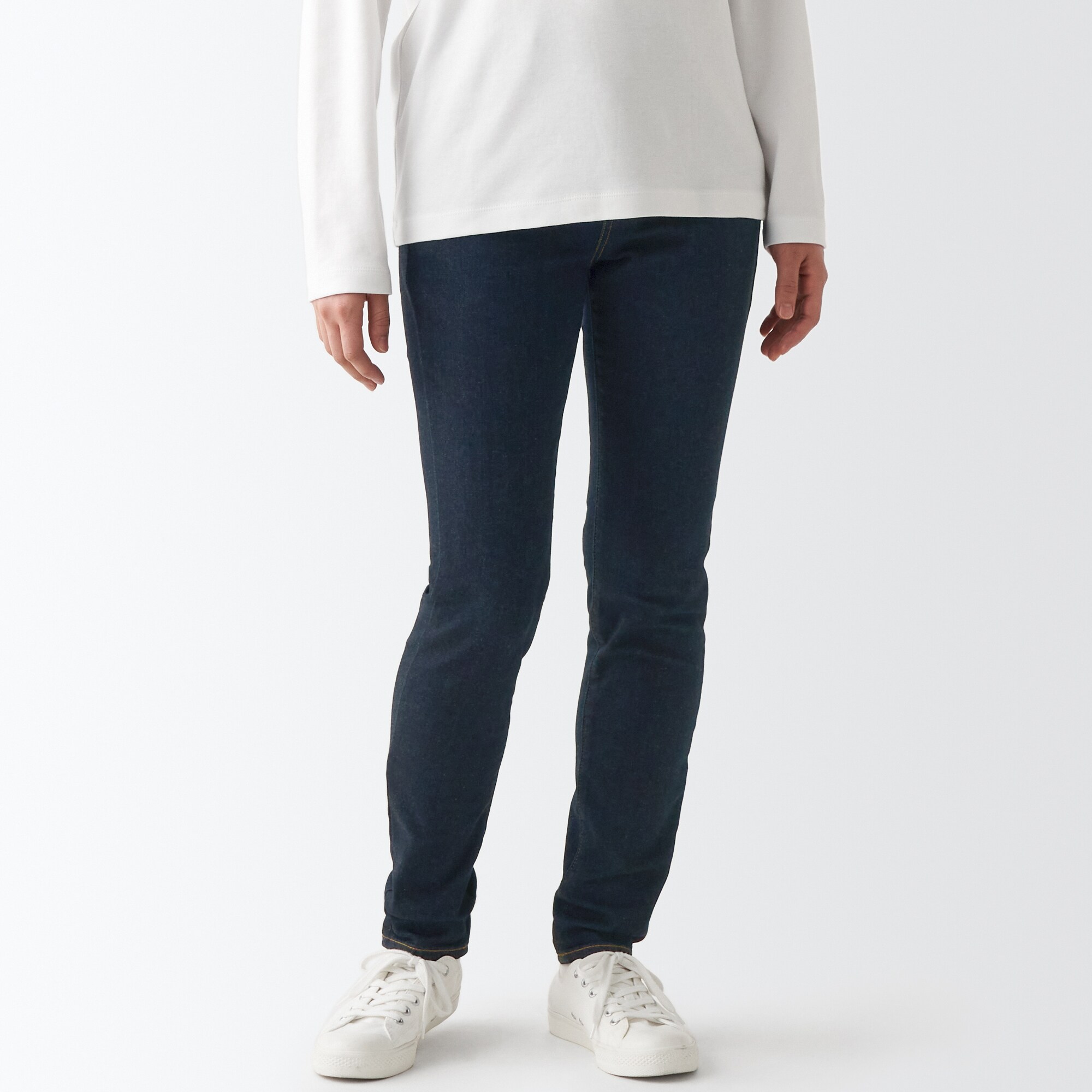 【スキニー】スーパーストレッチデニムスキニーパンツ（股下７５ｃｍ）ブルー