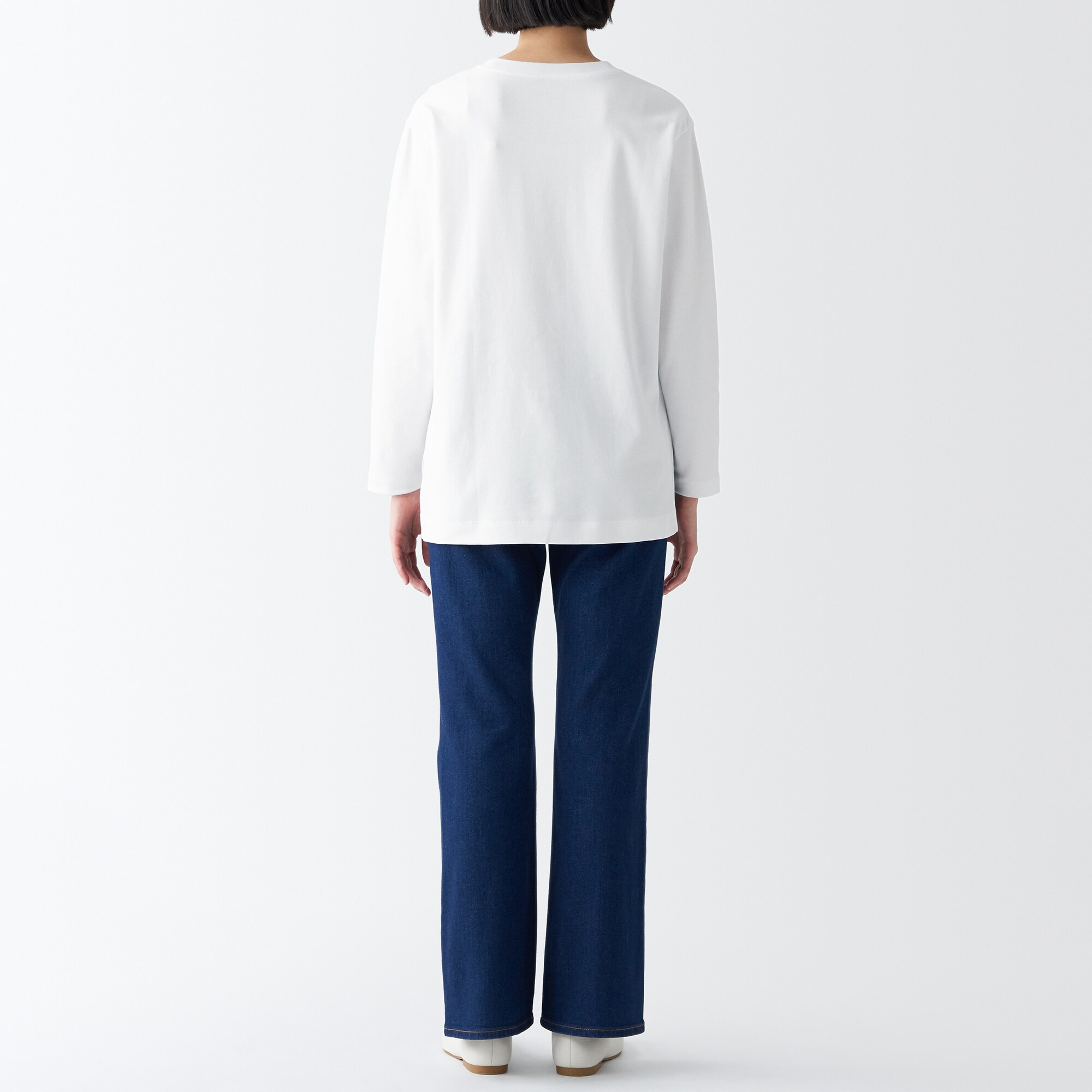 スムース編みロング丈長袖Ｔシャツ