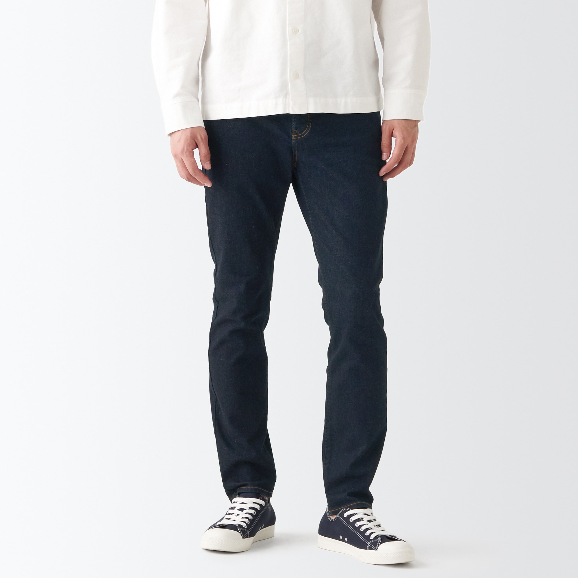 【スキニー】スーパーストレッチデニムパンツ（股下７６ｃｍ）ダークネイビー