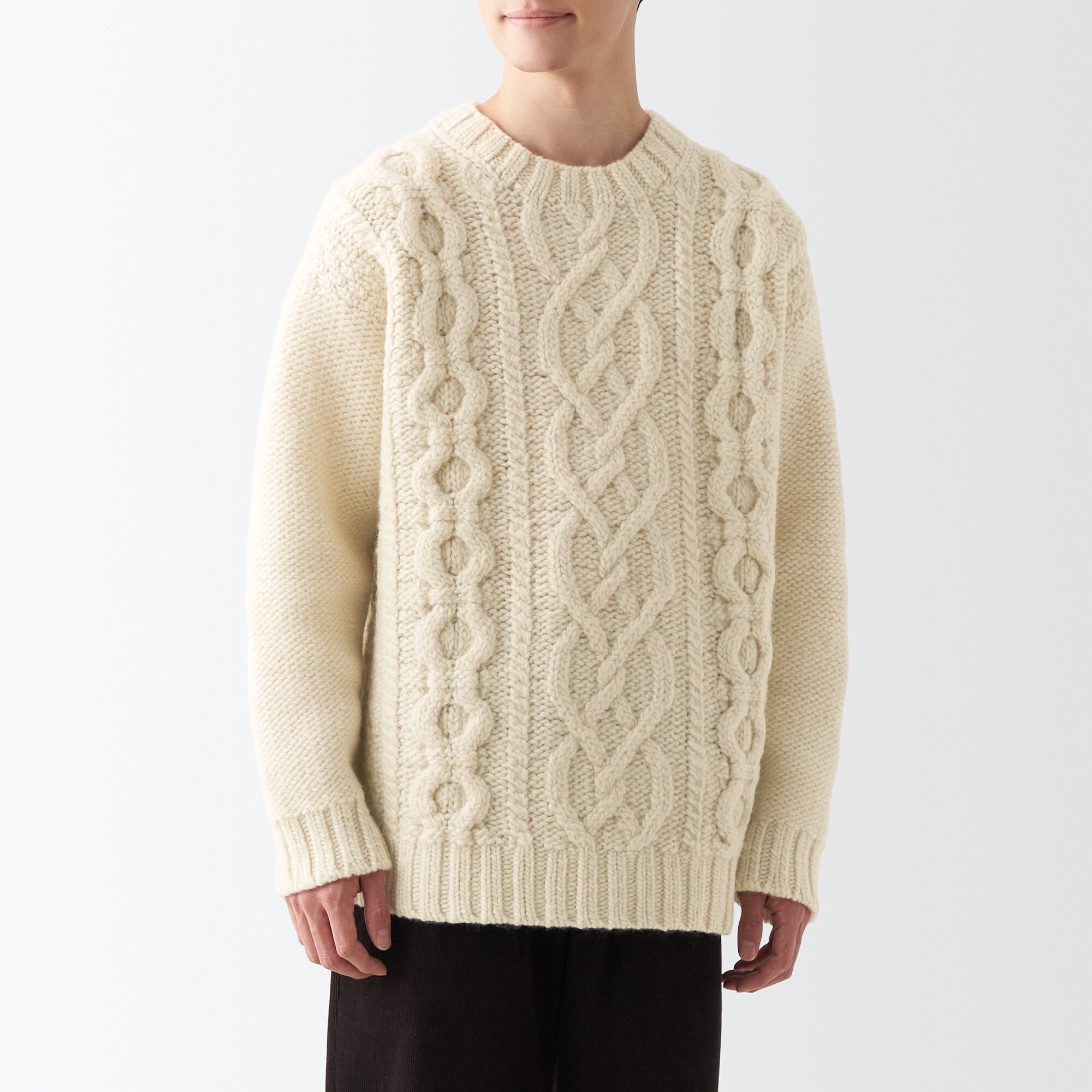 手編みニットアラン柄セーター