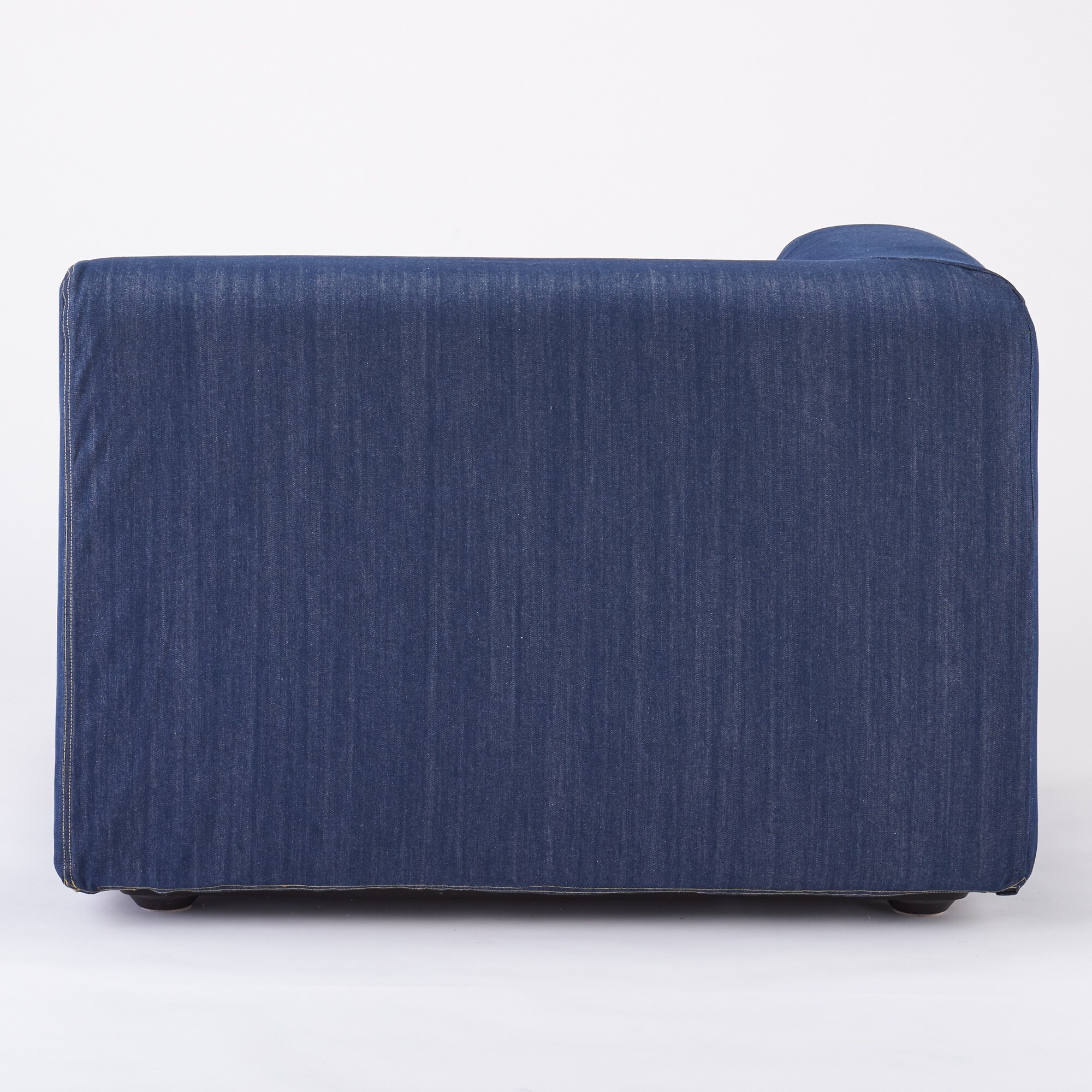【カバー】綿デニムユニットソファ・ハーフアーム・大（右）用カバー／ネイビー