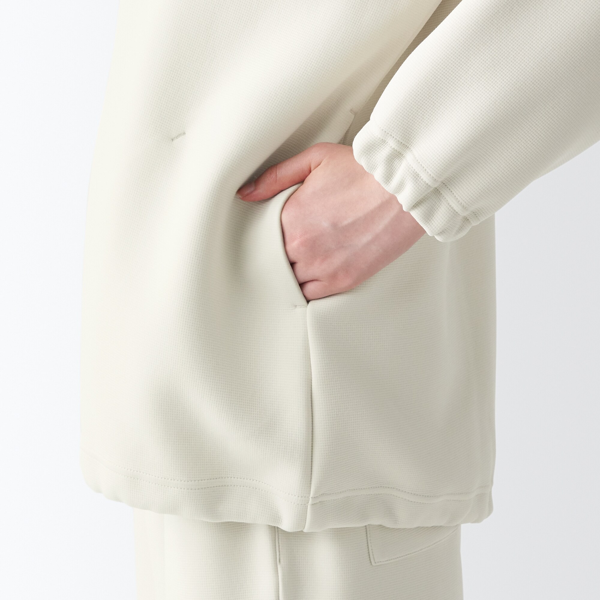 二重編みスウェットブルゾン