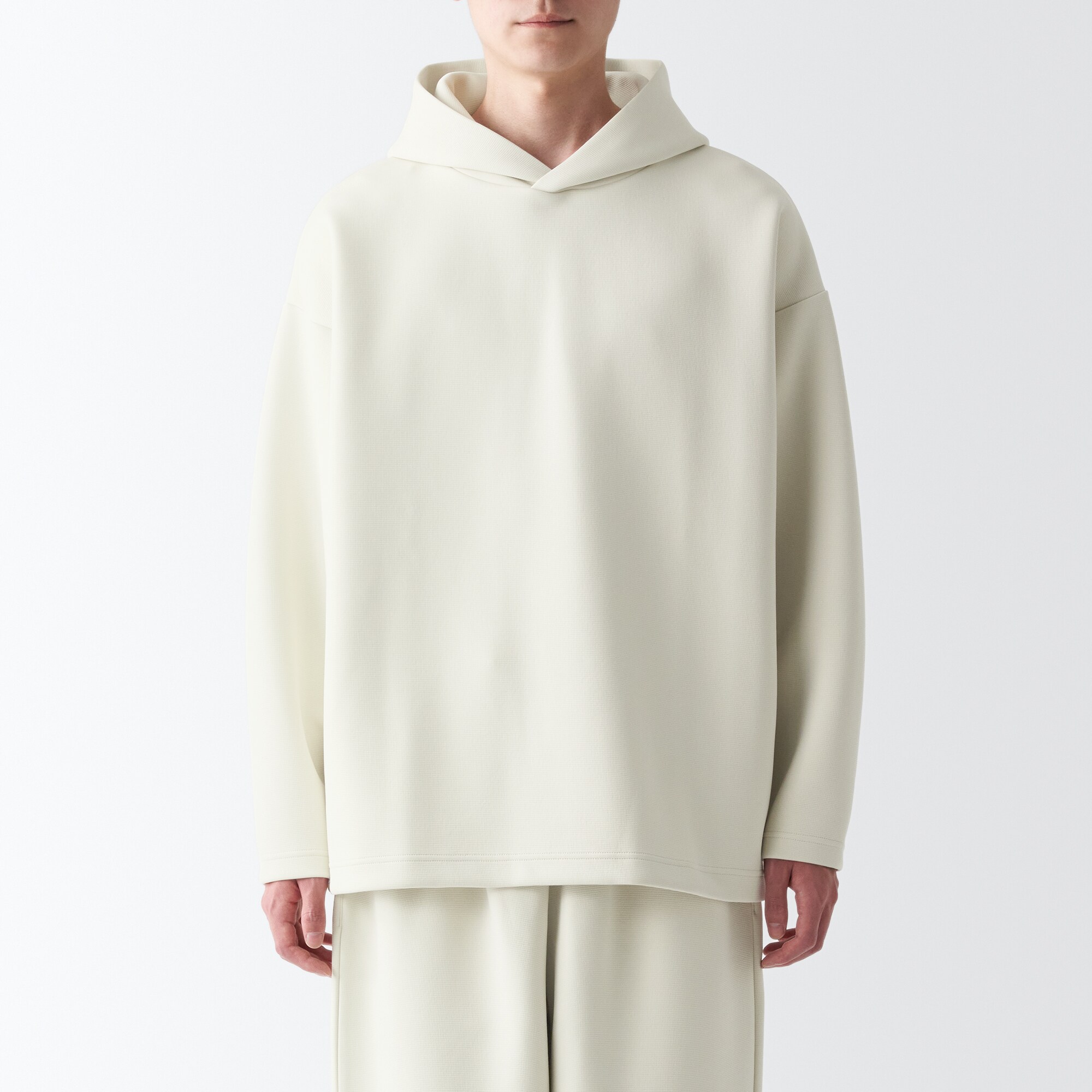 二重編みスウェットプルパーカー