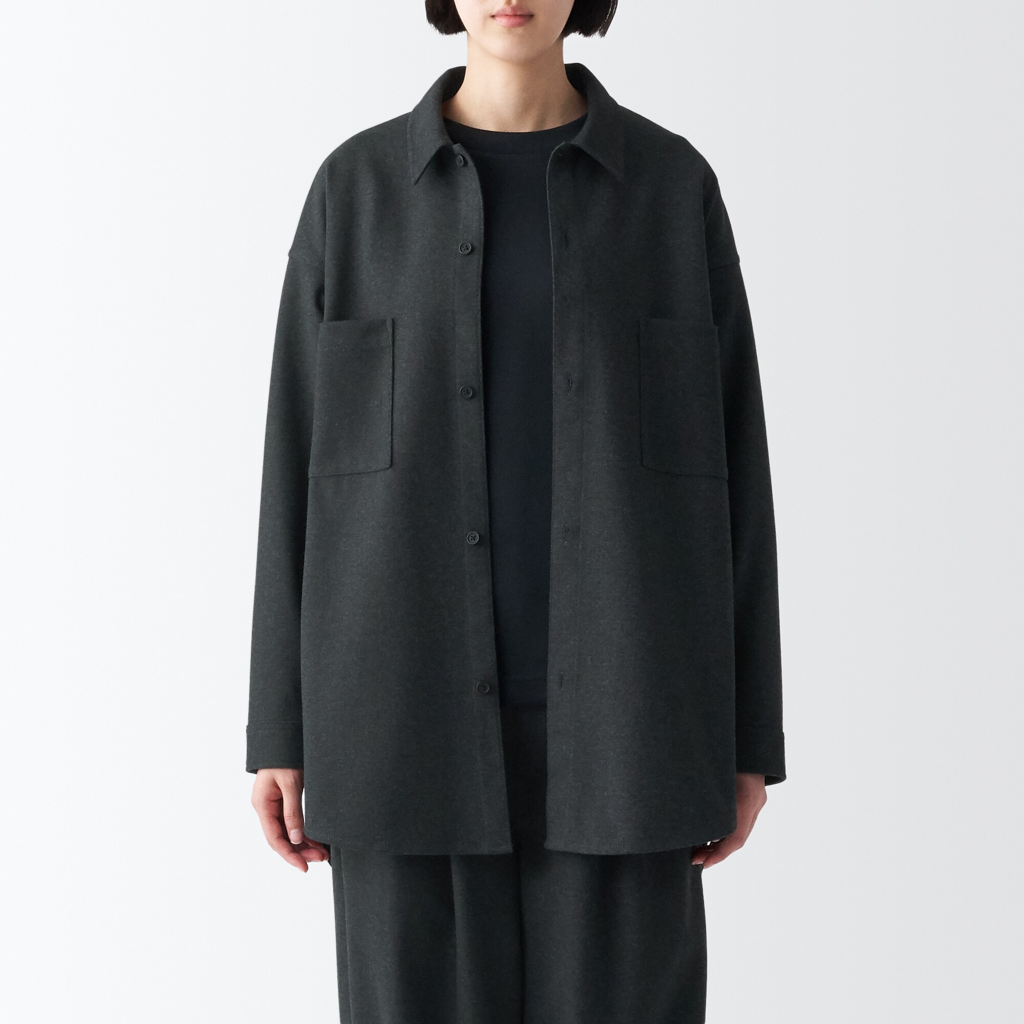 ストレッチ起毛長袖シャツ