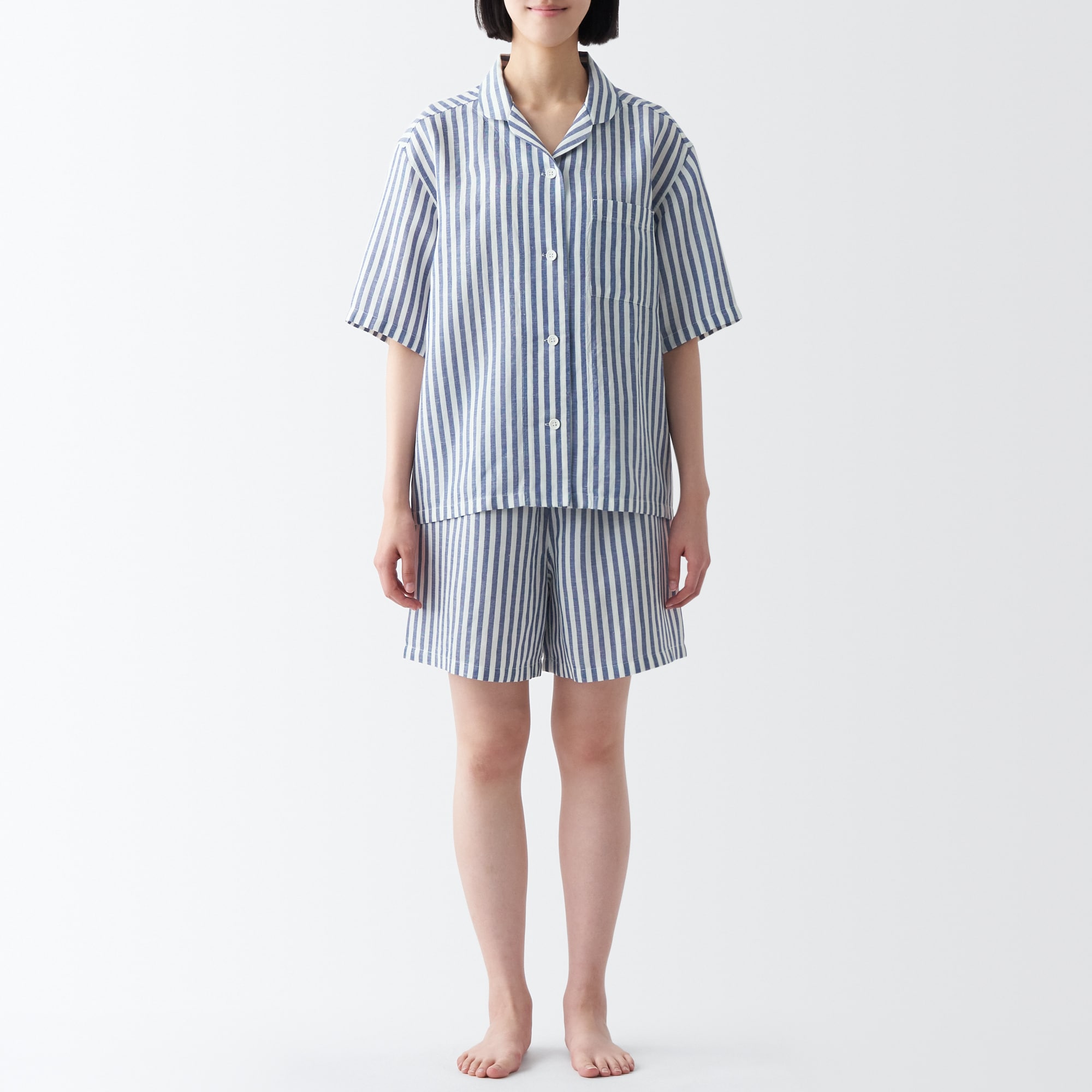 天然由来の接触冷感　リヨセル麻半袖パジャマ