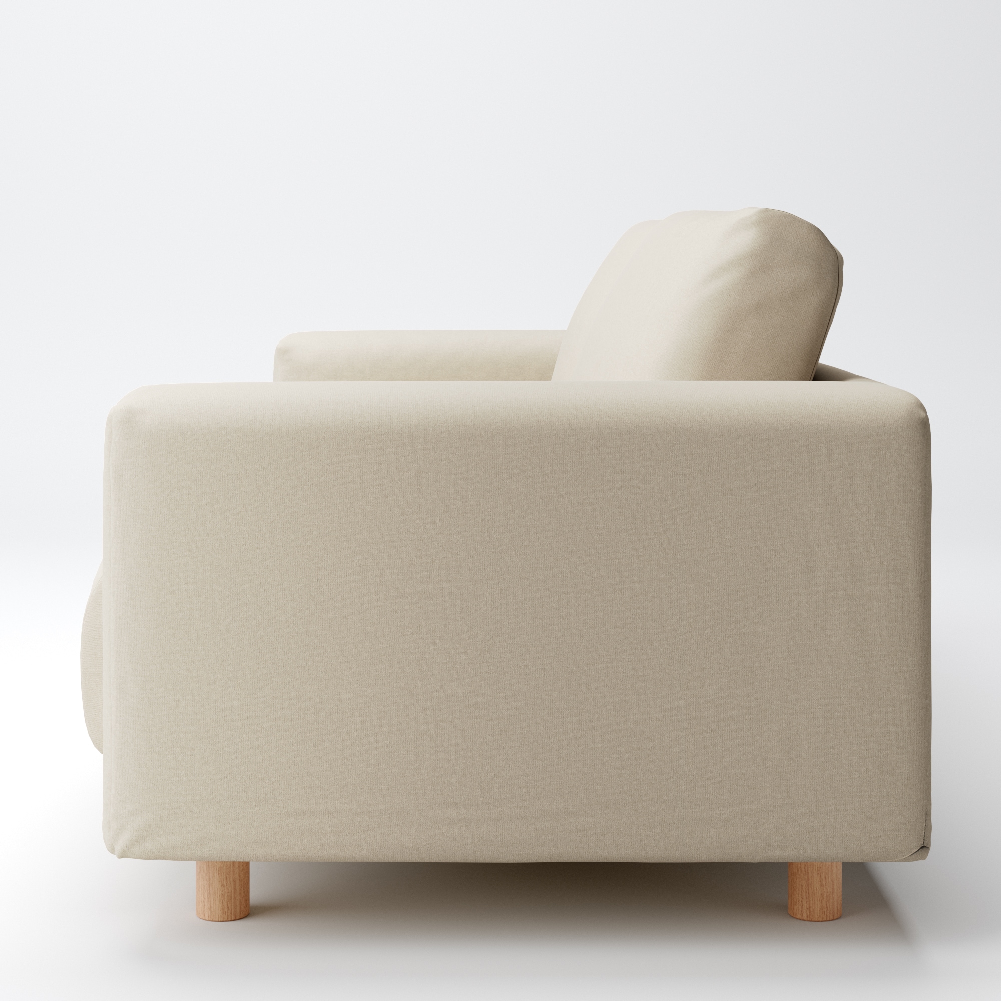 【カバー】綿シェニールソファ本体２．５シーターフェザーポケットコイル用カバー／ライトグレー