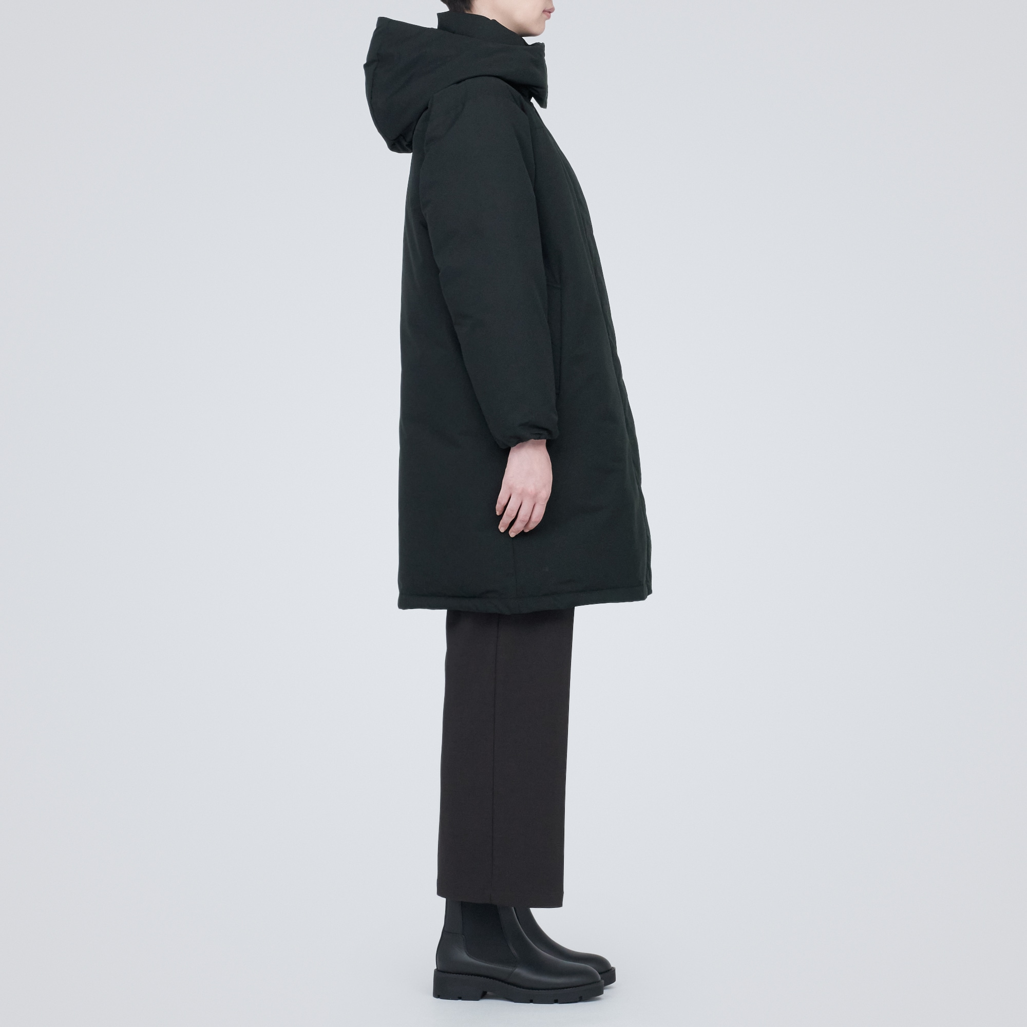 撥水フード付きダウンコート