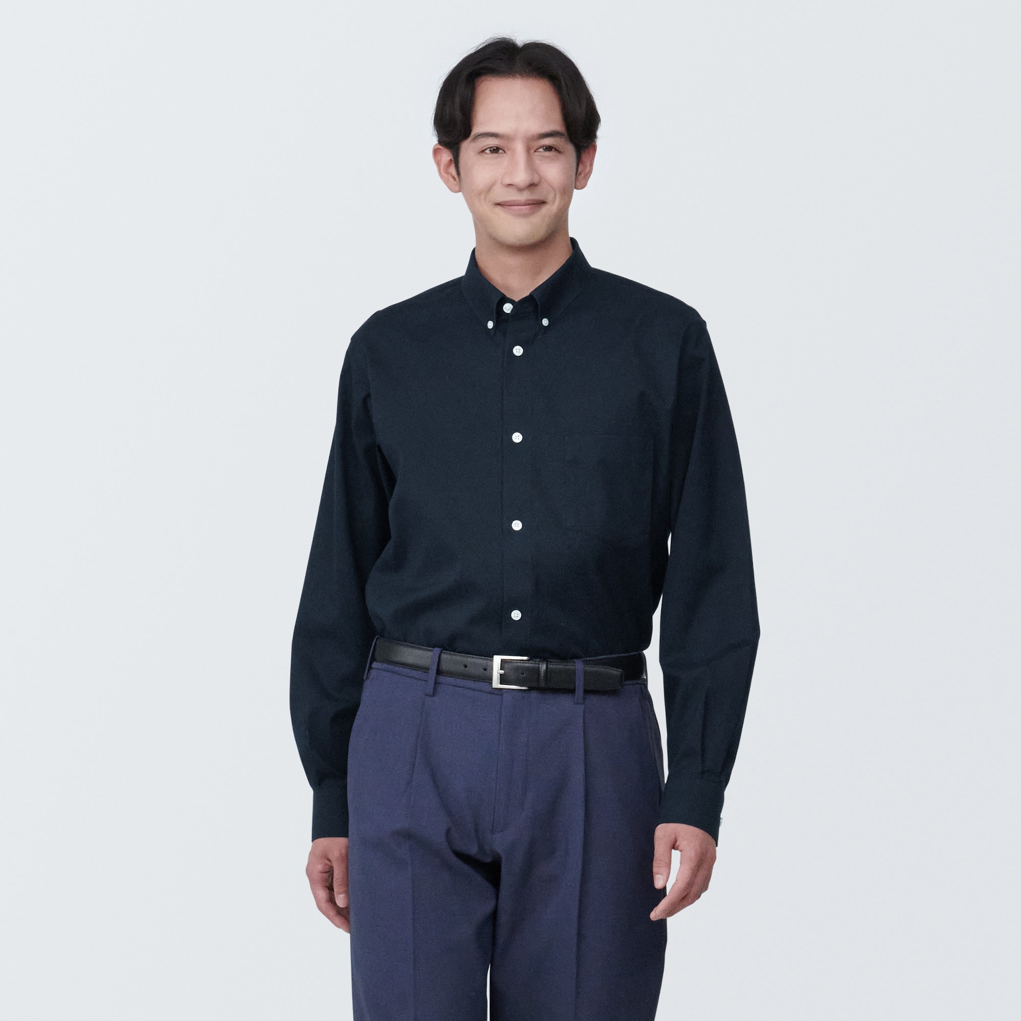 紳士　ノンアイロンボタンダウン長袖シャツ