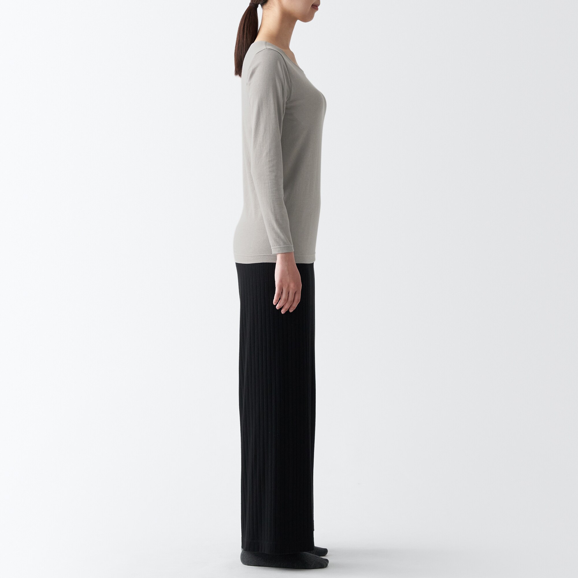 あったか綿　ブラ長袖Ｔシャツ