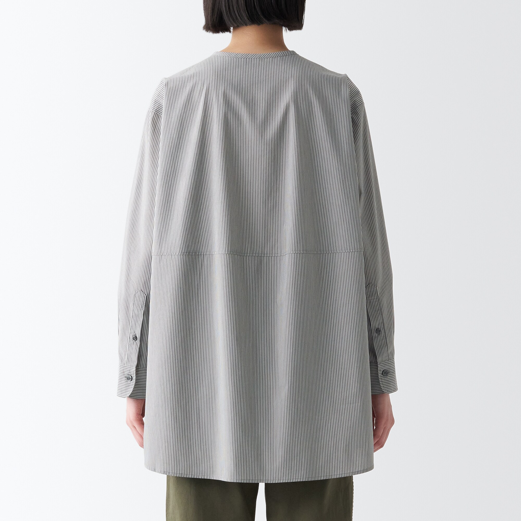 乾きやすいブロード長袖チュニック