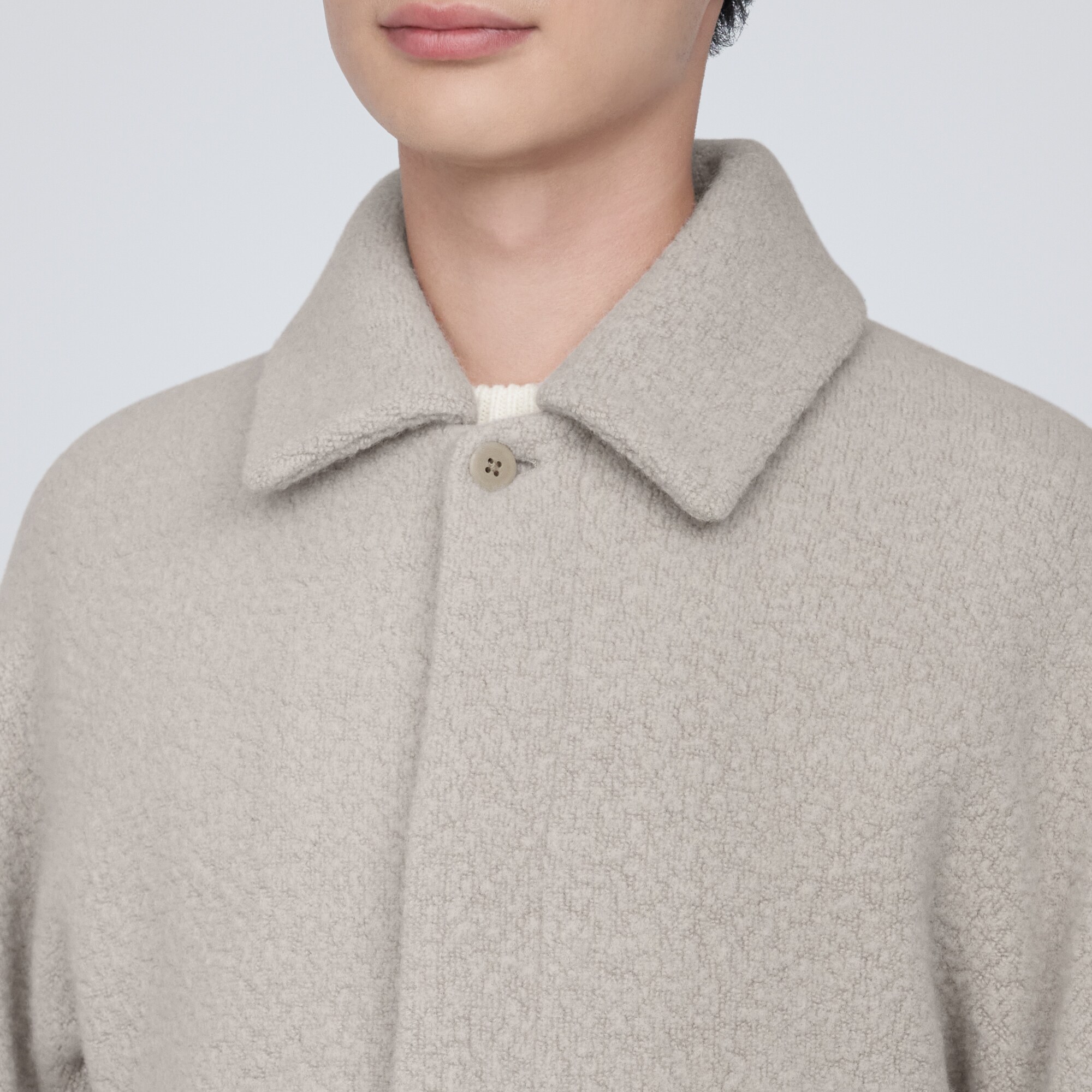 再生ウール混ボアコート（紳士）