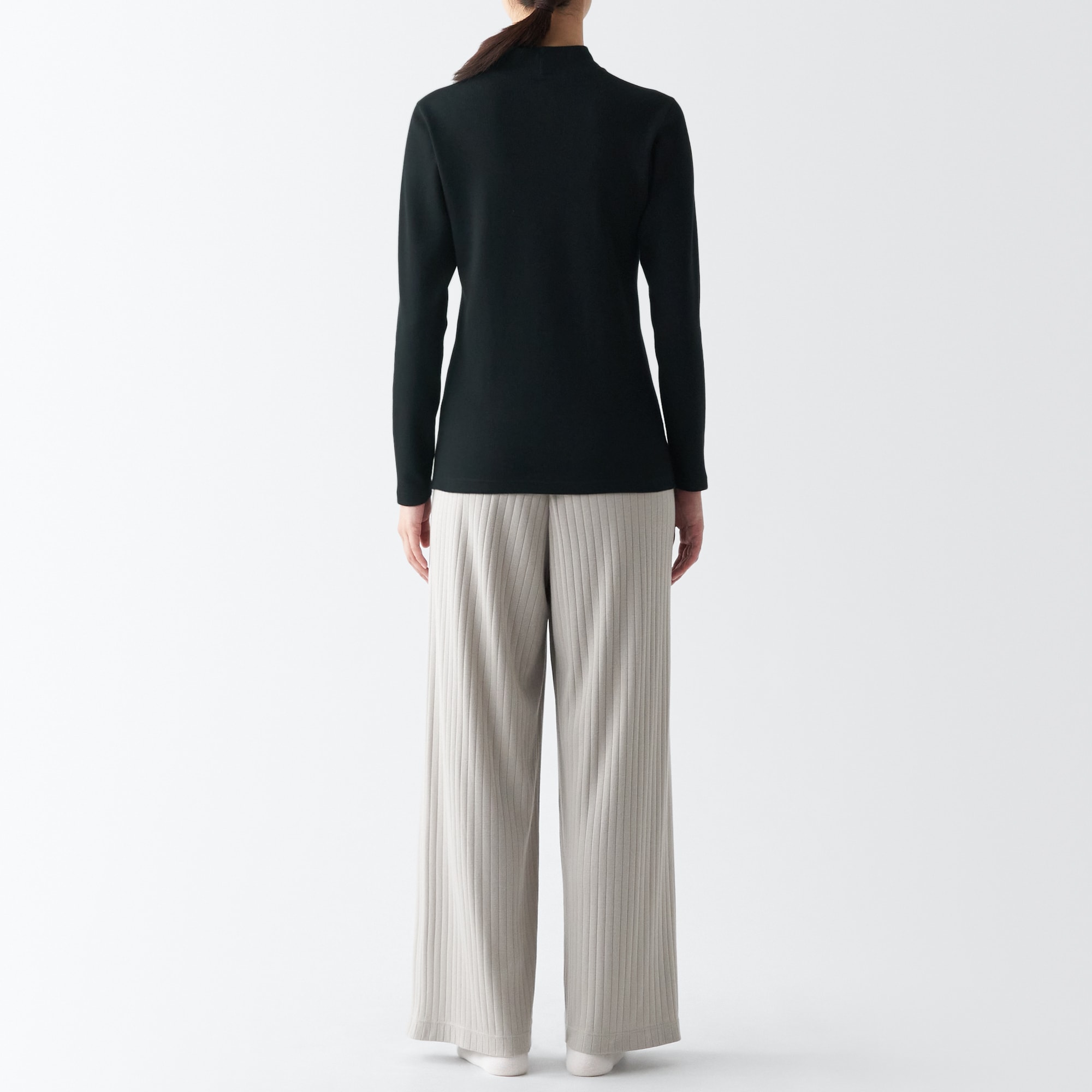 あったか綿　ウール　ハイネック長袖Ｔシャツ