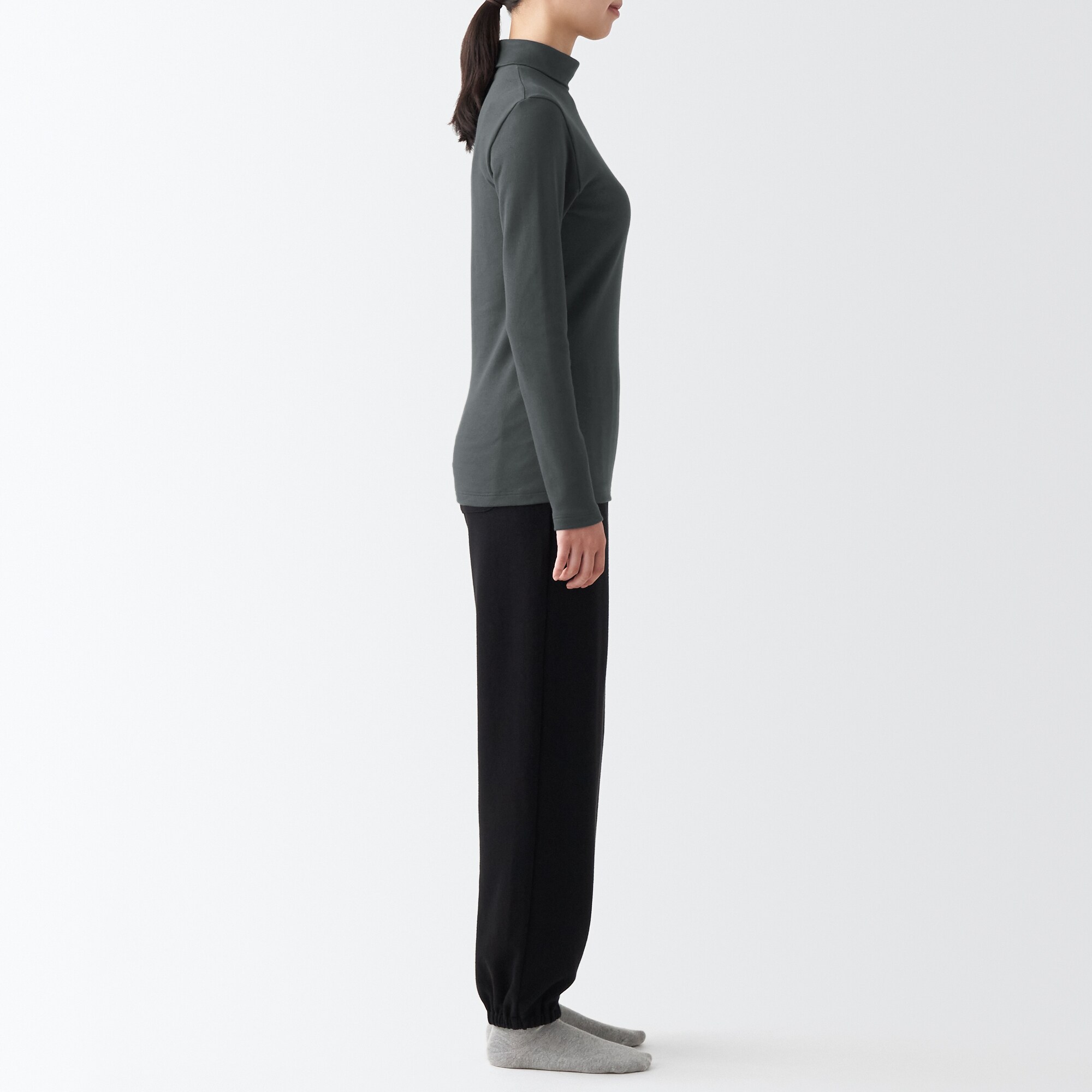 あったか綿　厚手　タートルネック長袖Ｔシャツ