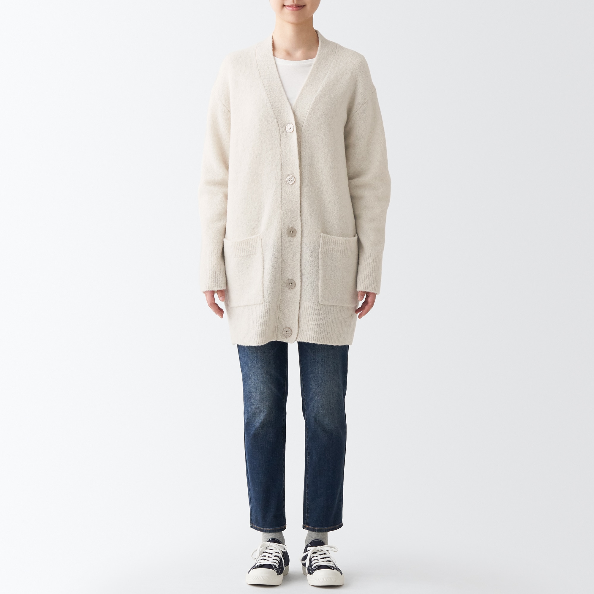 ヤク混Ｖネックカーディガン