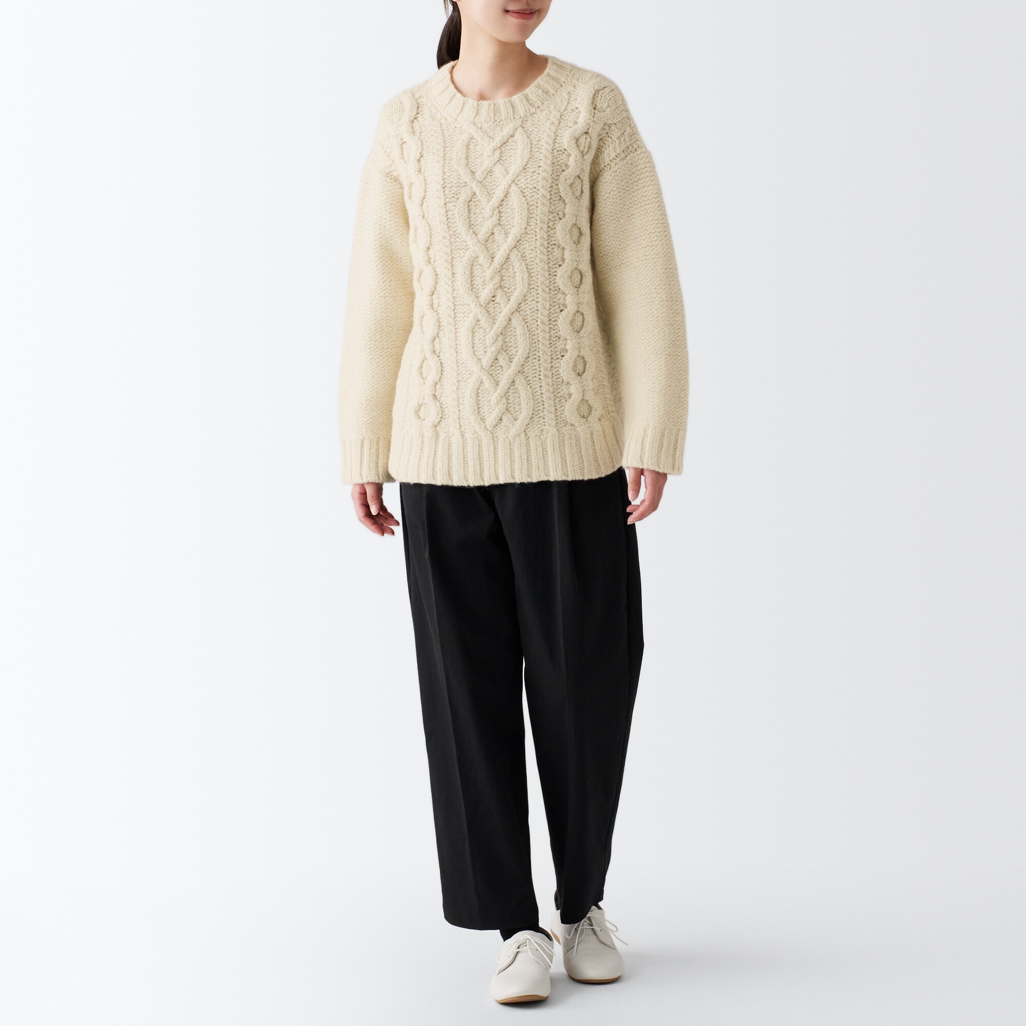 手編みニットアラン柄セーター